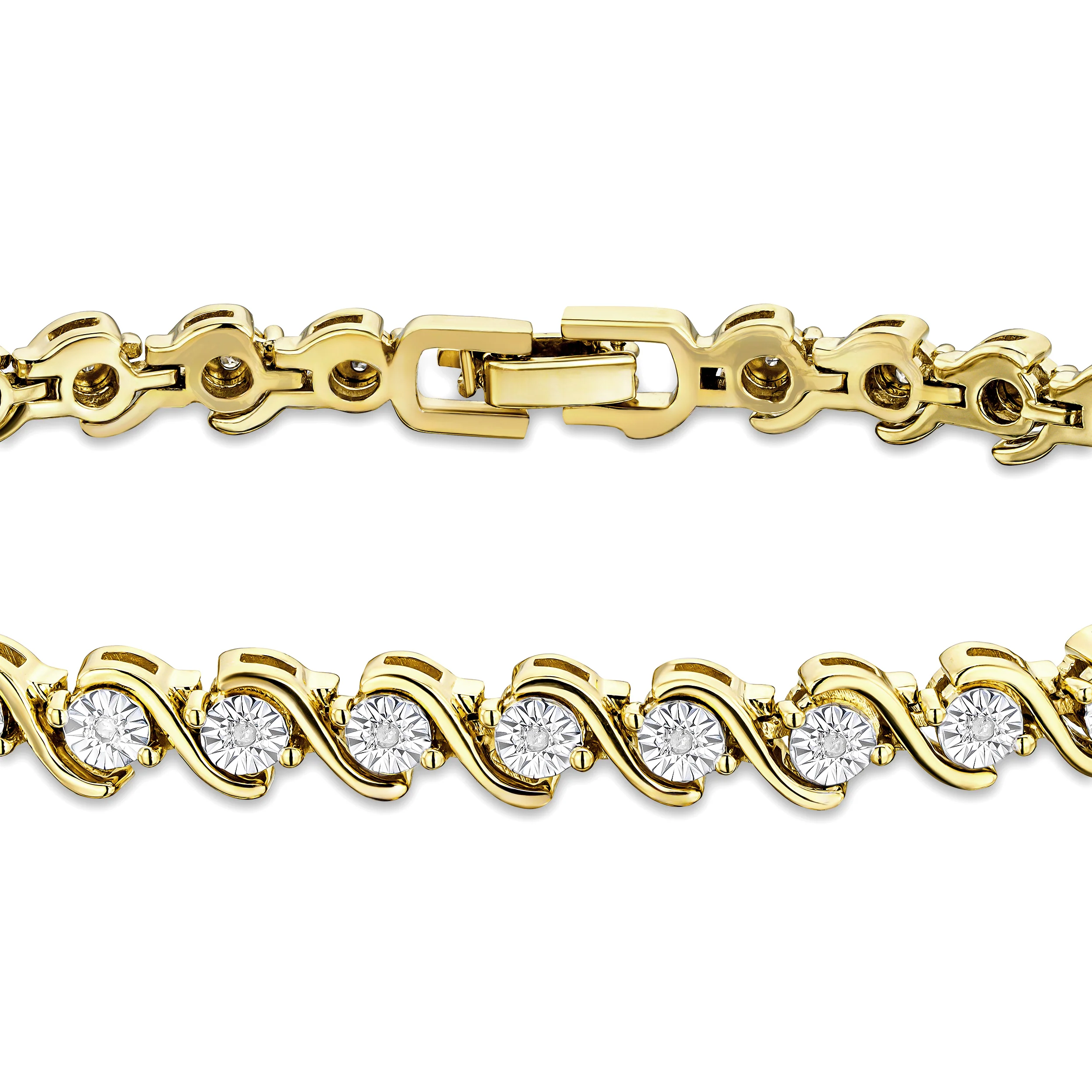 0.19ct Diamond and 18K Gold Vermeil Twist Bracelet - Image 5