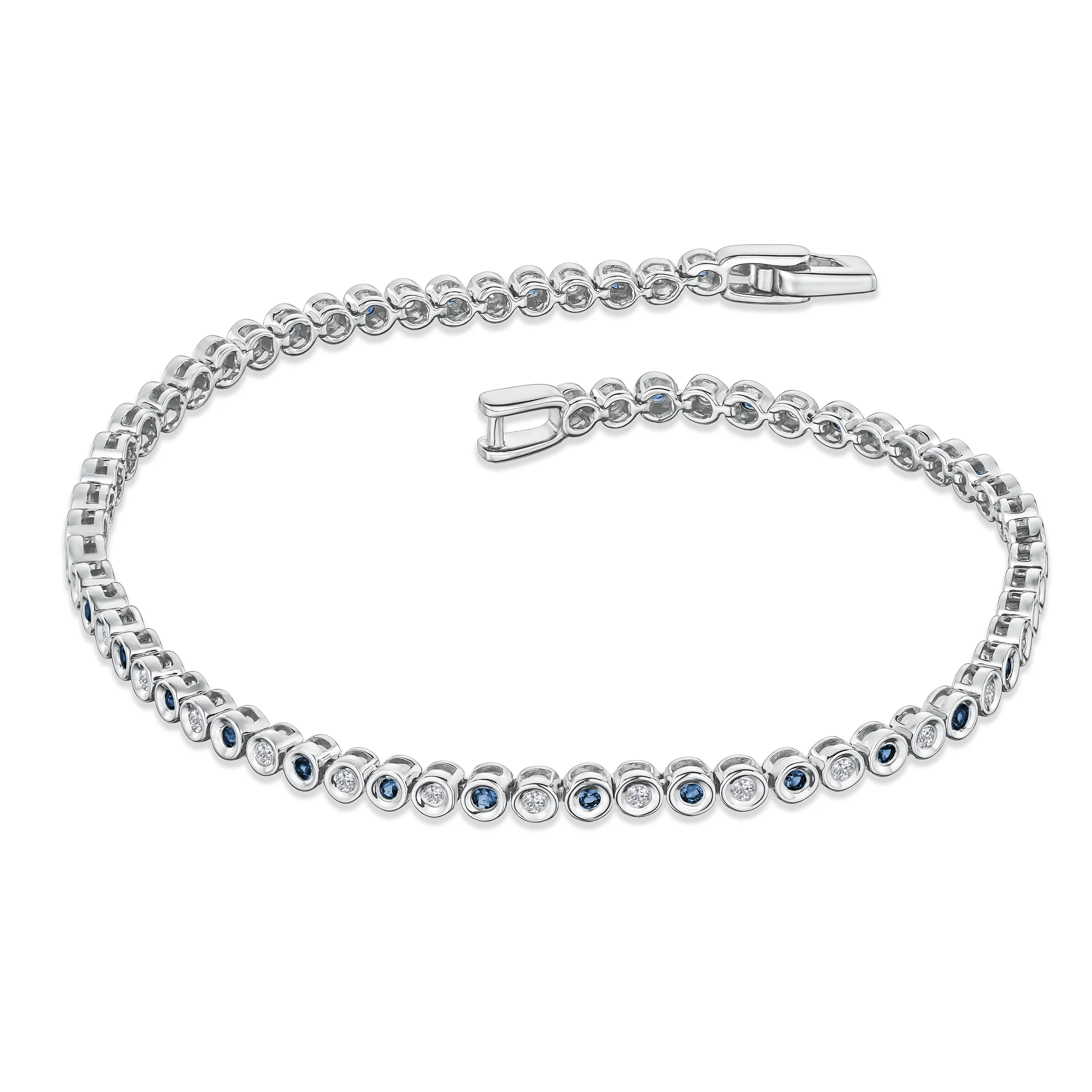 0.43ct Sapphire and 0.35ct Lab Diamond Bracelet in 925 Sterling Silver - Image 3