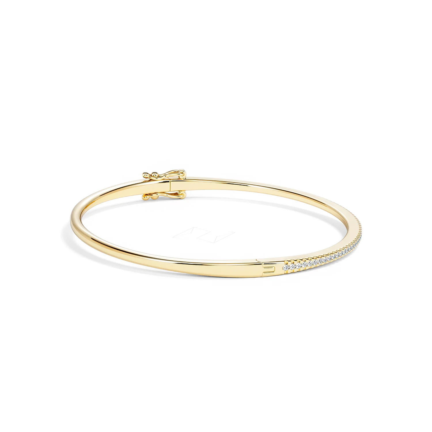 0.50ct Lab Diamond Half Pavé Bangle Bracelet in 18K Gold Vermeil - Image 33