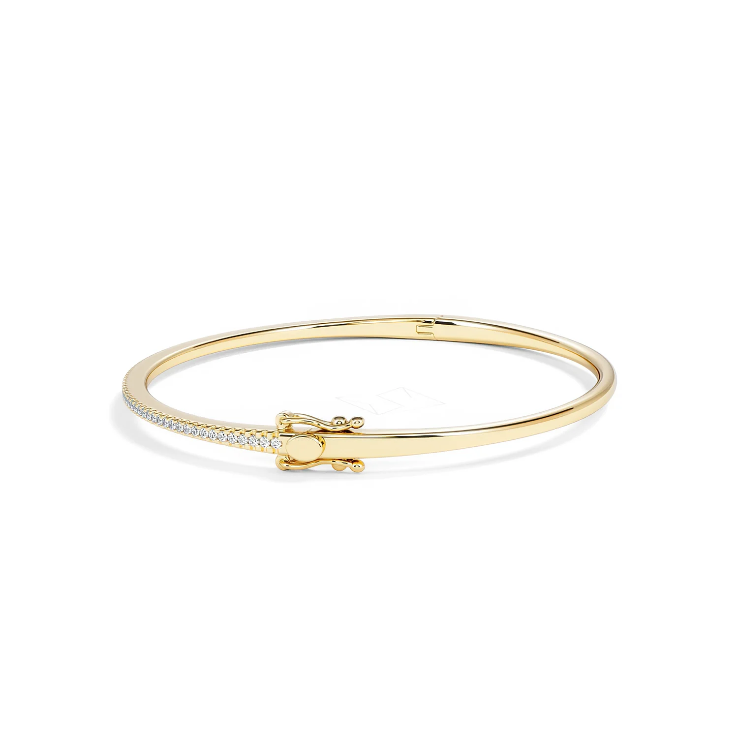 0.50ct Lab Diamond Half Pavé Bangle Bracelet in 18K Gold Vermeil - Image 66