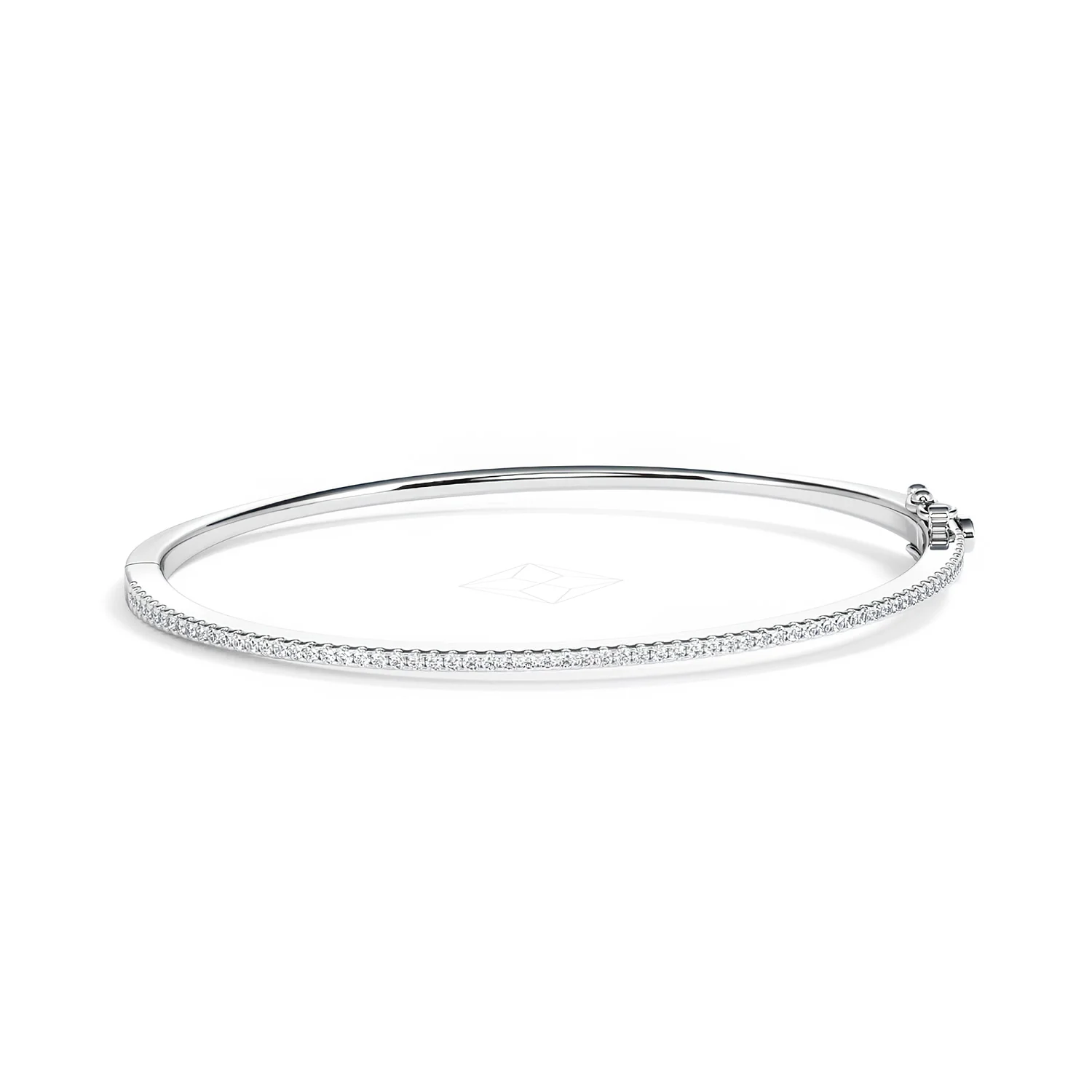 0.50ct Lab Diamond Half Pavé Bangle Bracelet in Sterling Silver - Image 11