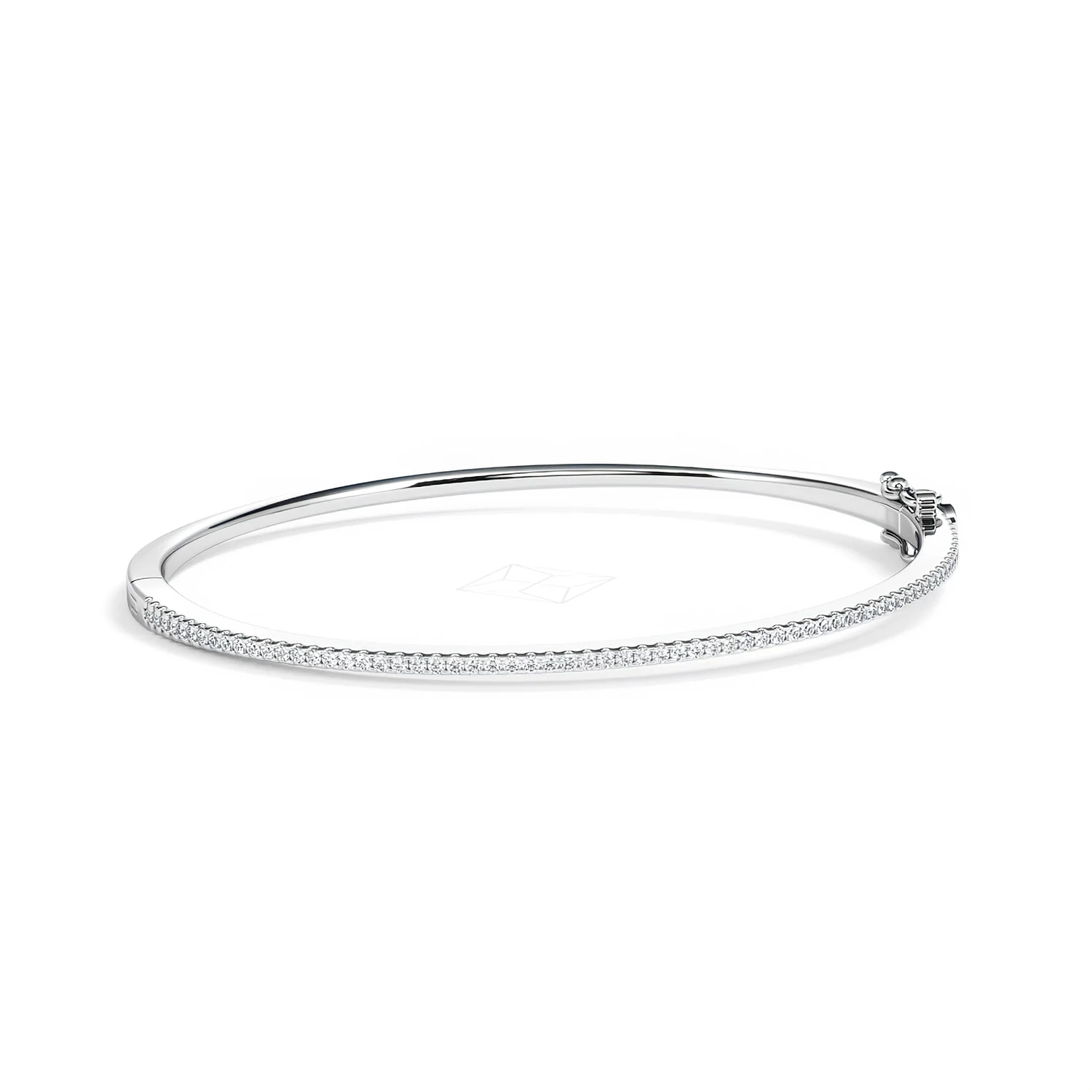 0.50ct Lab Diamond Half Pavé Bangle Bracelet in Sterling Silver - Image 13