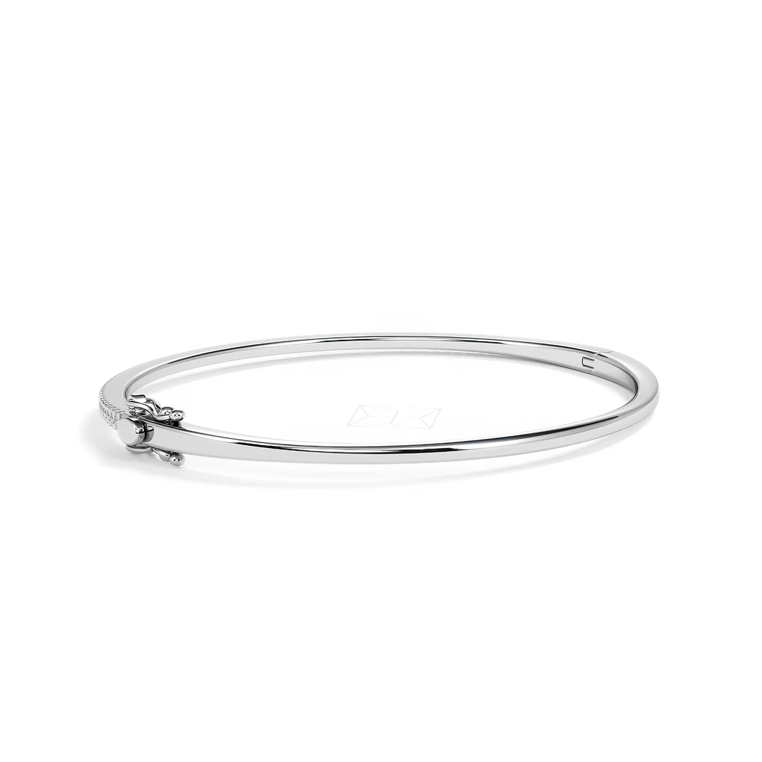 0.50ct Lab Diamond Half Pavé Bangle Bracelet in Sterling Silver - Image 57