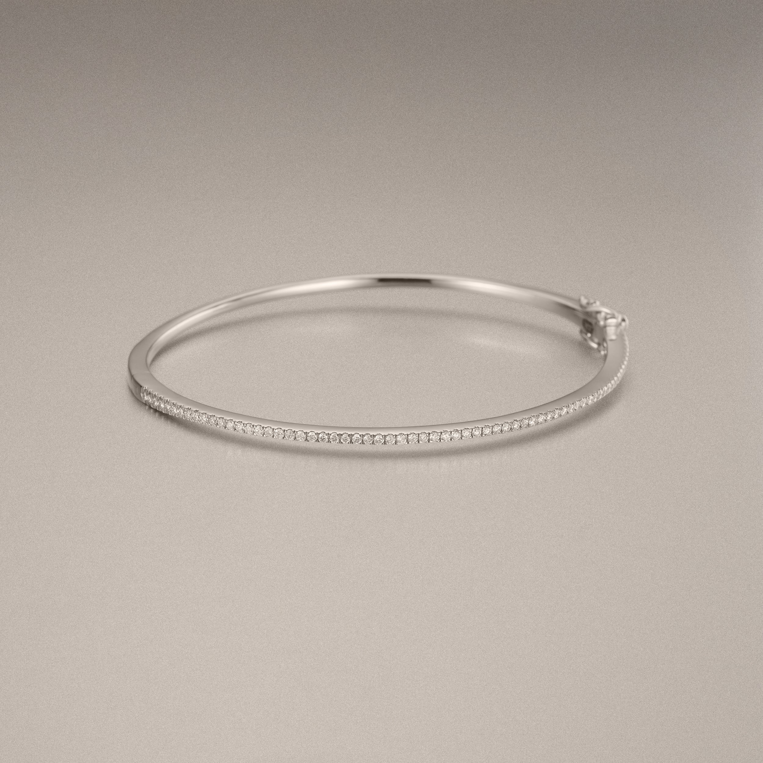 0.50ct Lab Diamond Half Pavé Bangle Bracelet in Sterling Silver - Image 6