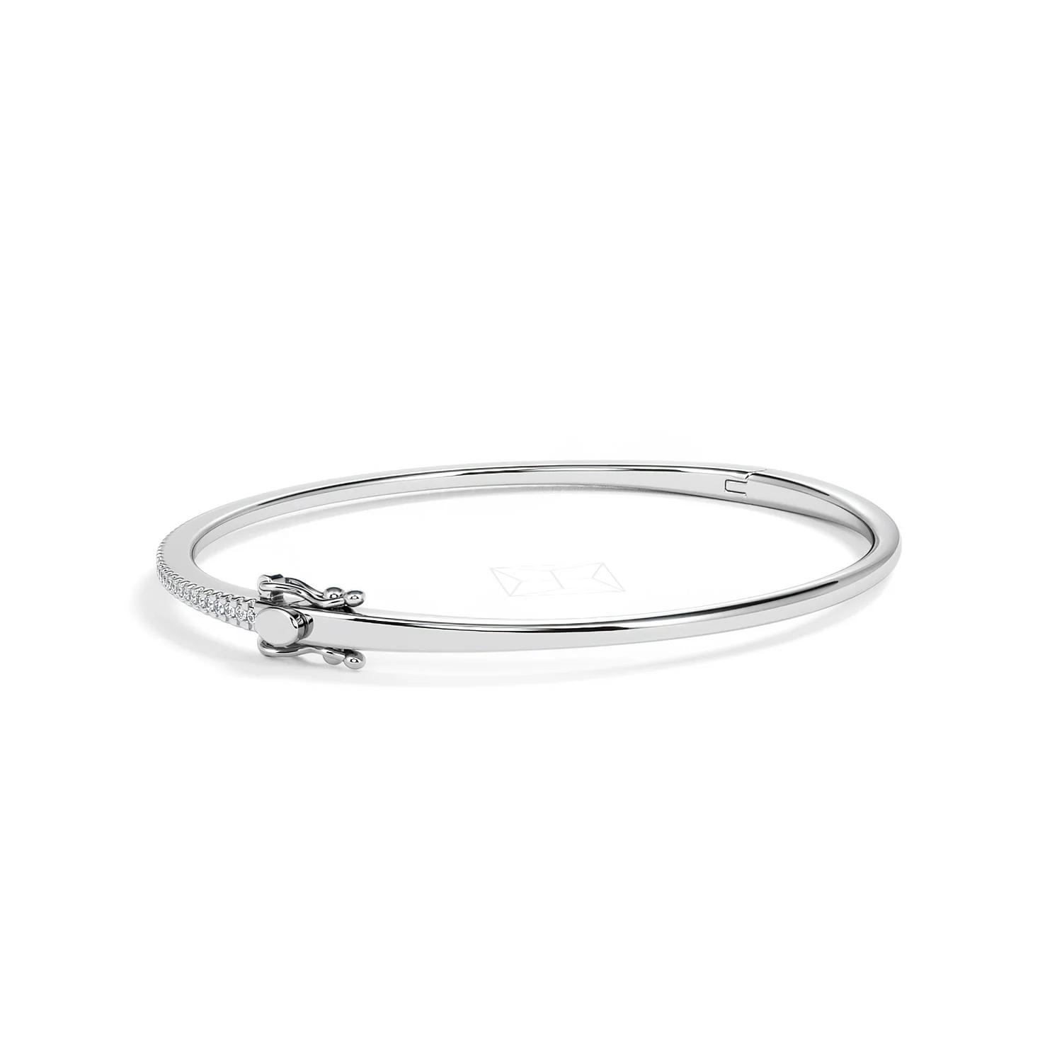 0.50ct Lab Diamond Half Pavé Bangle Bracelet in Sterling Silver - Image 61