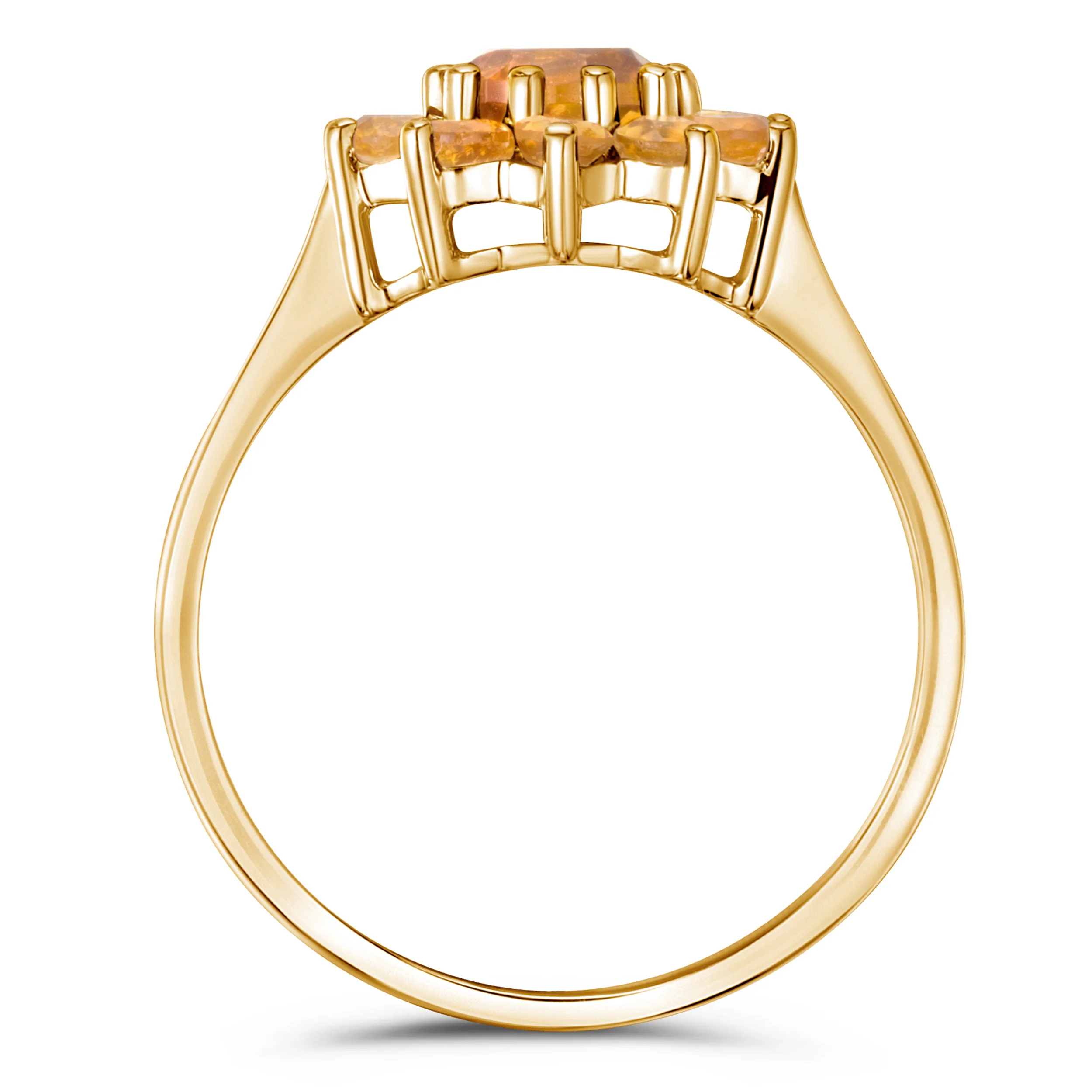 0.96ct Citrine Cluster Ring in 9K Yellow Gold - Image 3