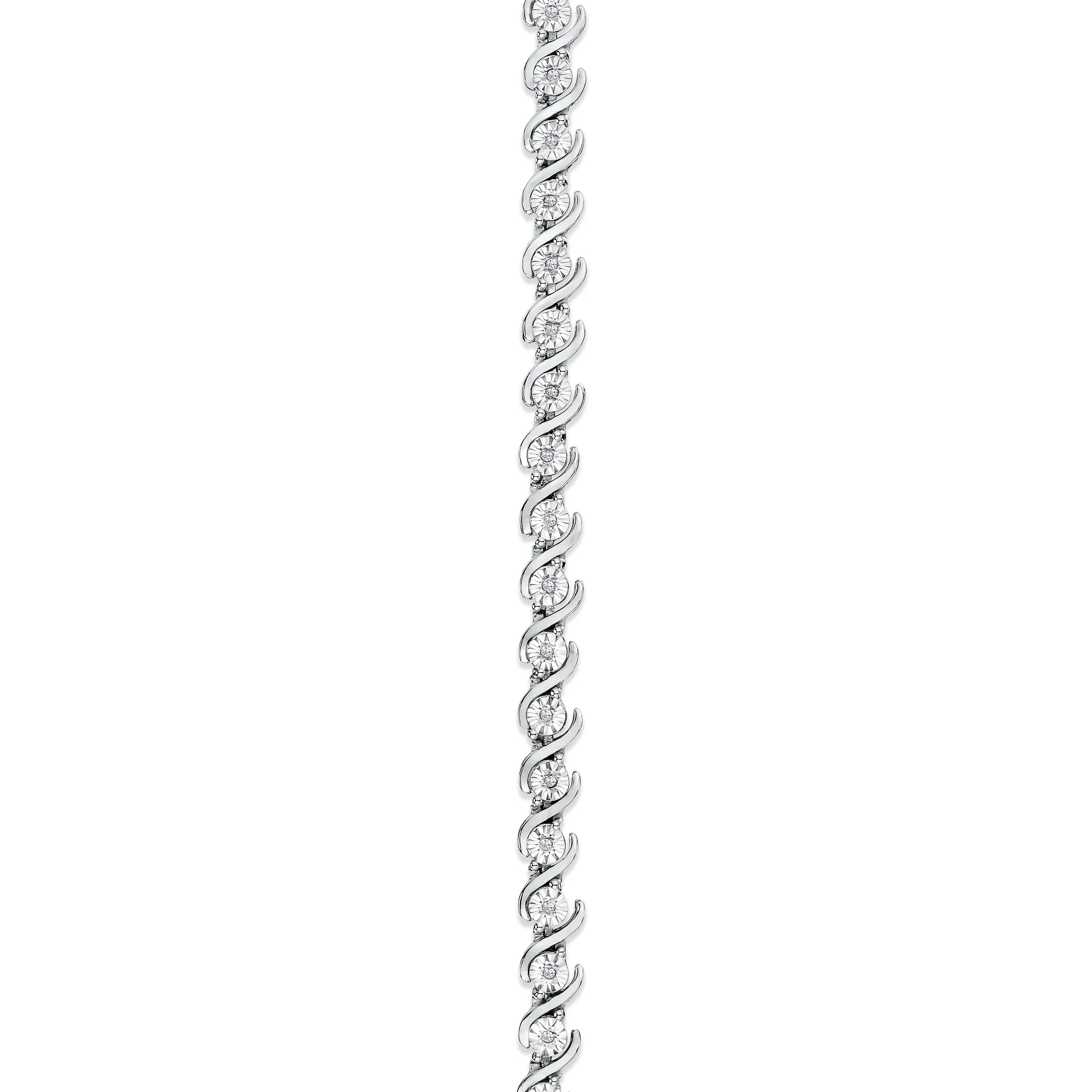 0.19ct Diamond and Silver Twist Bracelet - UD3241 - Image 4