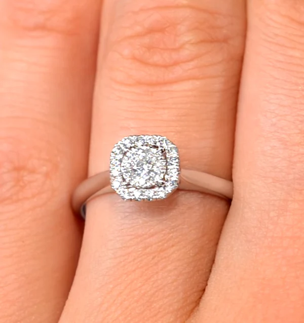 0.25ct Diamond Engagement Ring 18K White Gold Galileo FT65 - Image 4