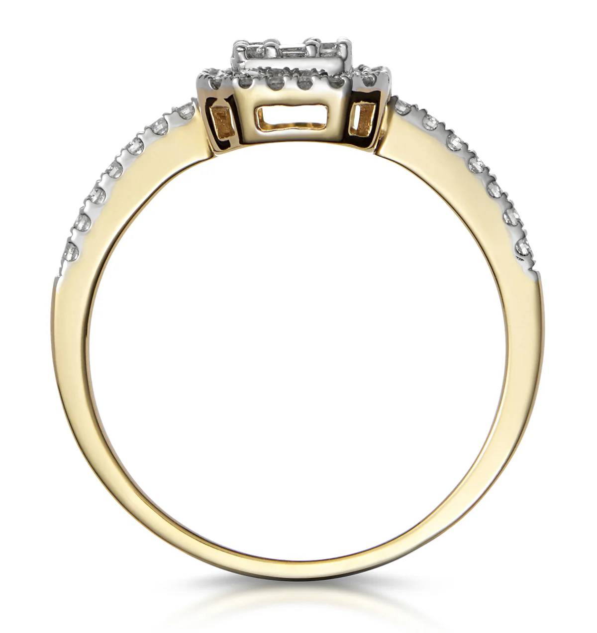 0.40ct Halo Baguette Diamond Ring Asteria Collection in 18K Gold - Image 2
