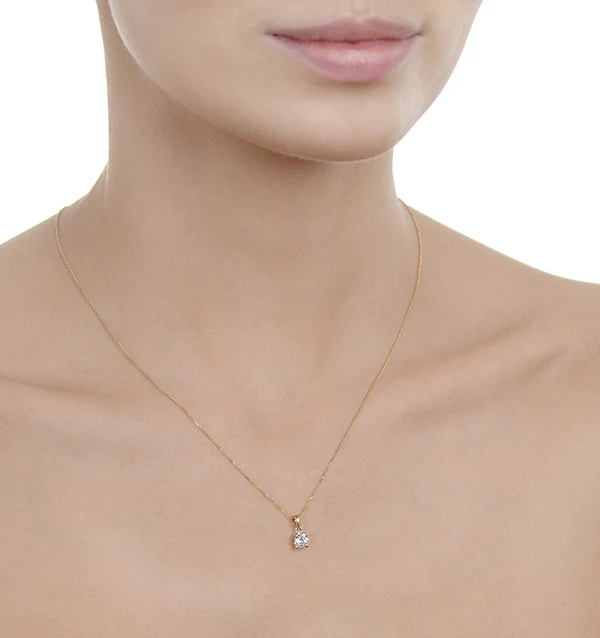 Chloe 0.50ct Diamond Solitaire Pendant Necklace Premium Quality in 18K Yellow Gold - Image 3