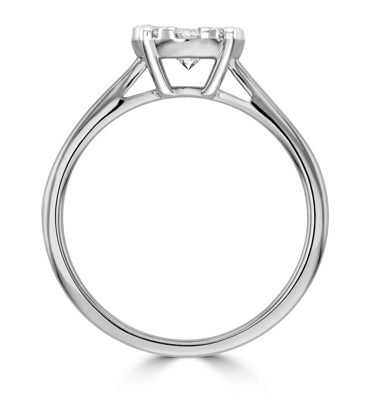 0.50ct Lab Diamond Cluster Solitaire Ring H/Si in 9K White Gold - Image 2