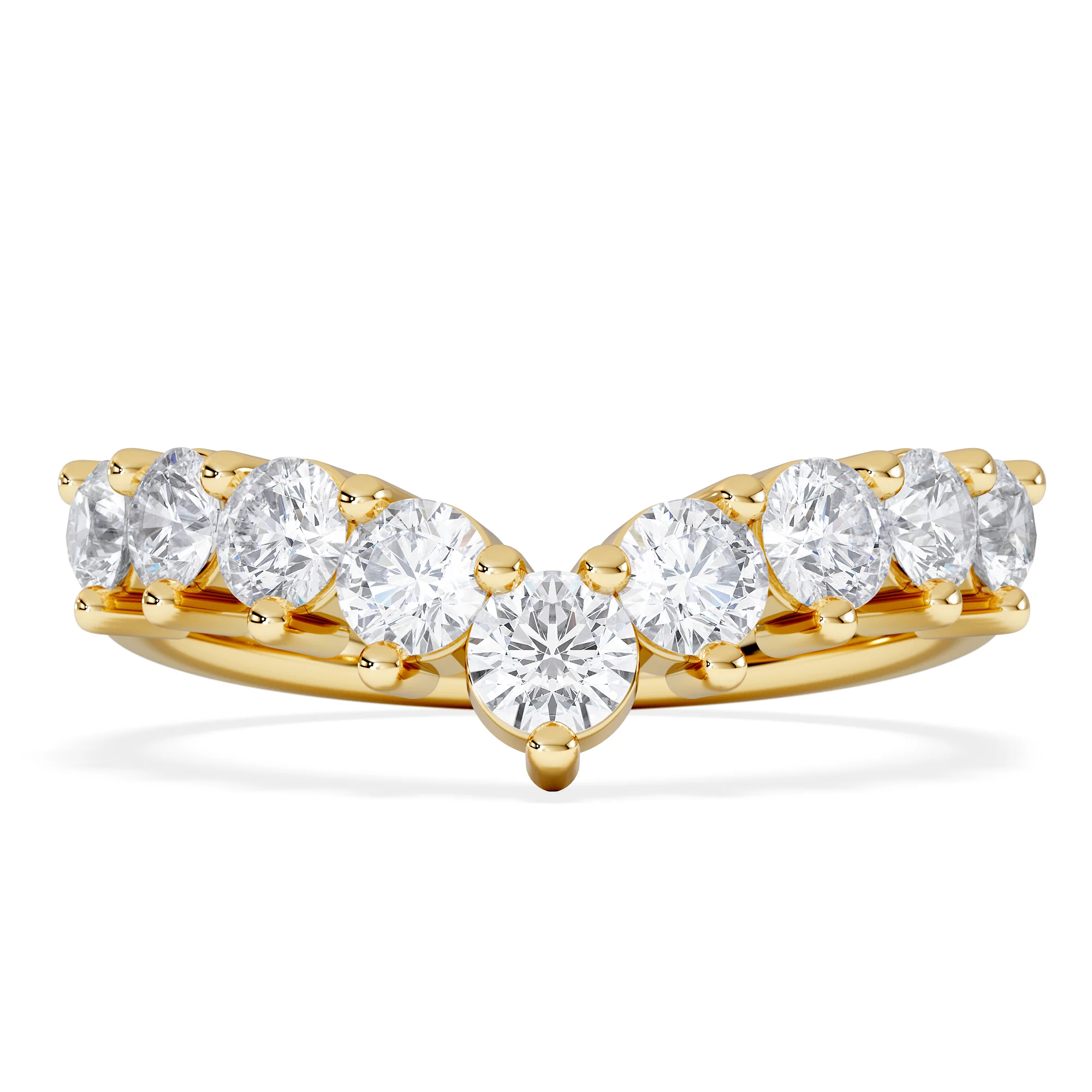1.00ct Lab Diamond Wishbone Ring H/Si Quality in 9K Yellow Gold - Image 3