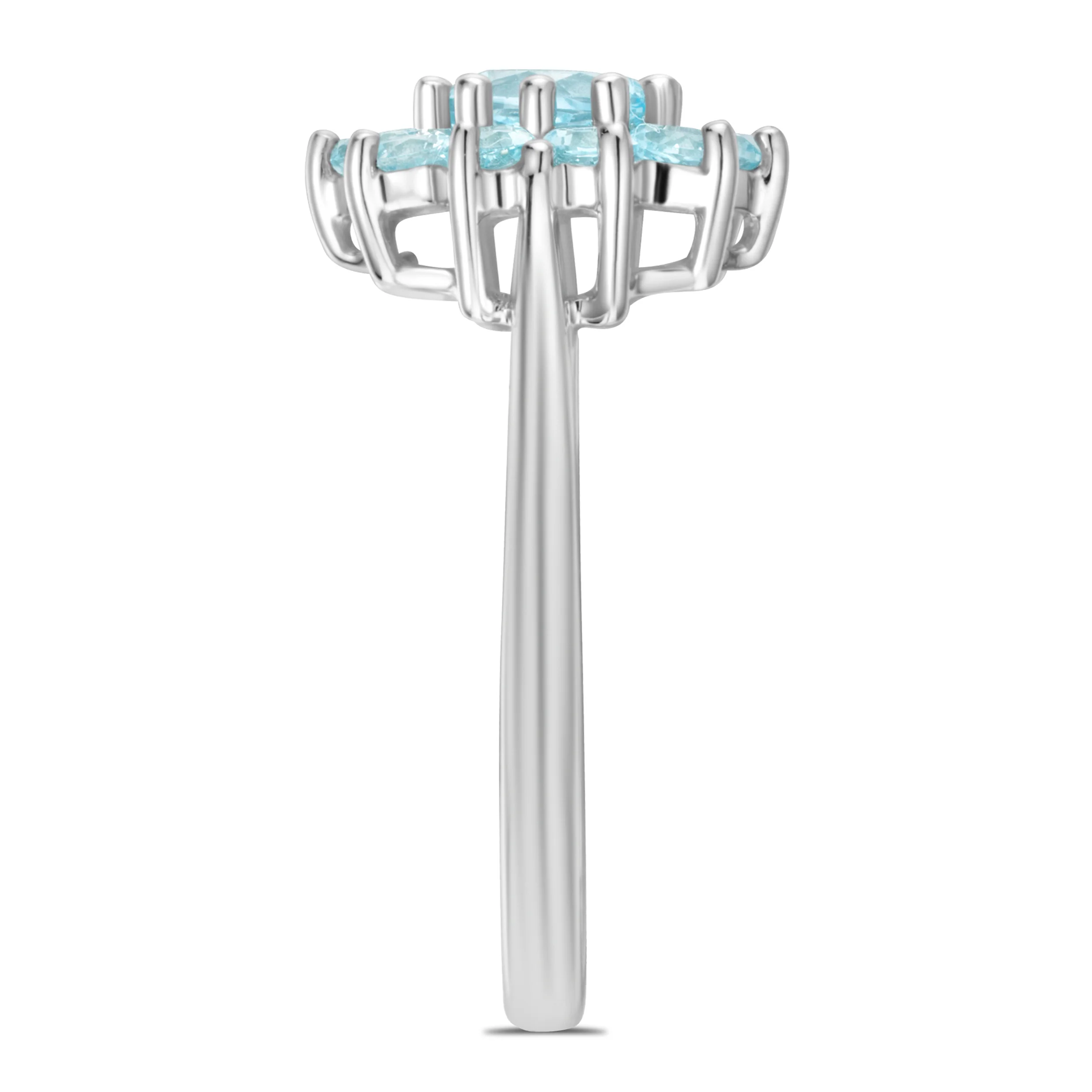 1.10ct Blue Topaz Cluster Ring in 9K White Gold - Image 5