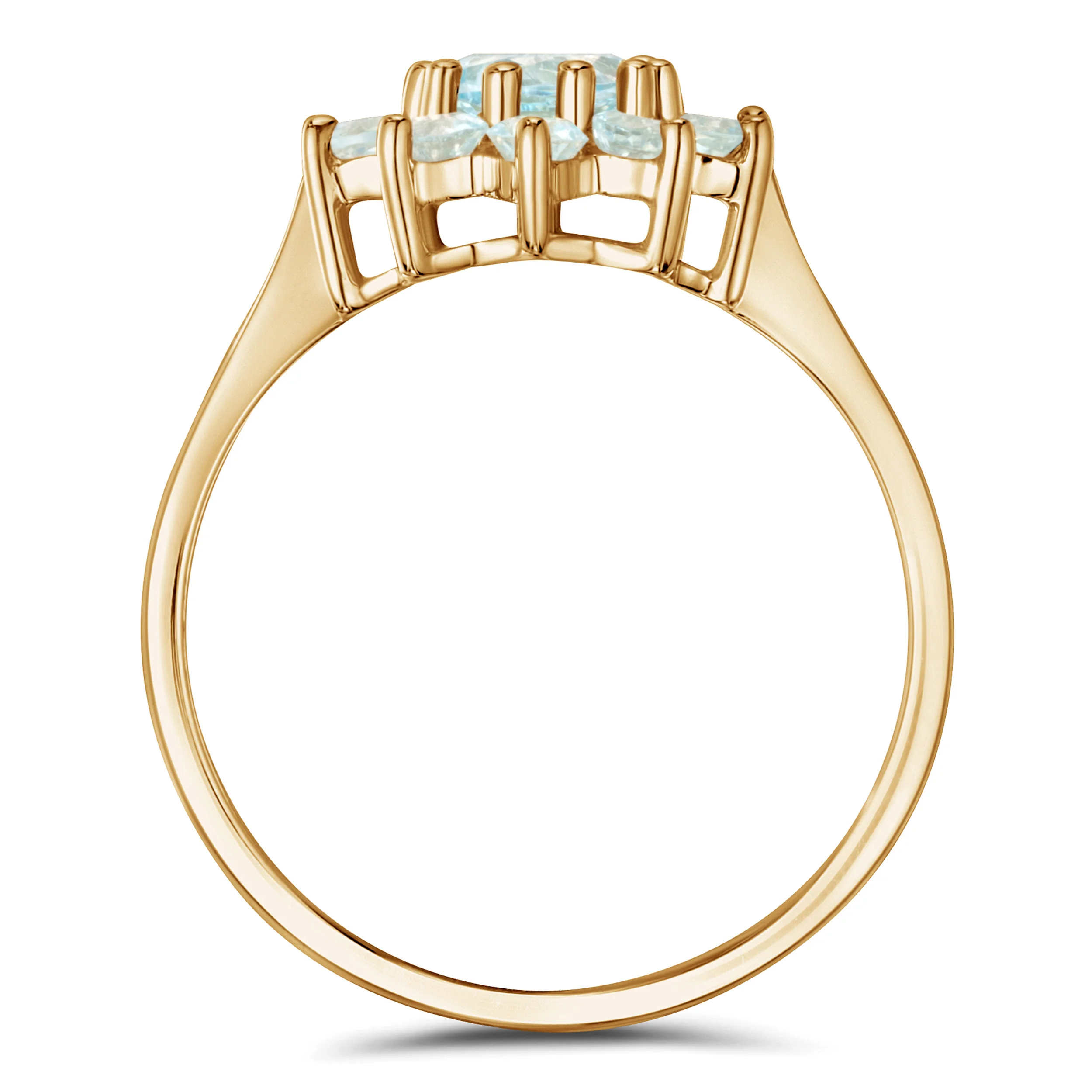 1.10ct Blue Topaz Cluster Ring in 9K Yellow Gold - Image 3