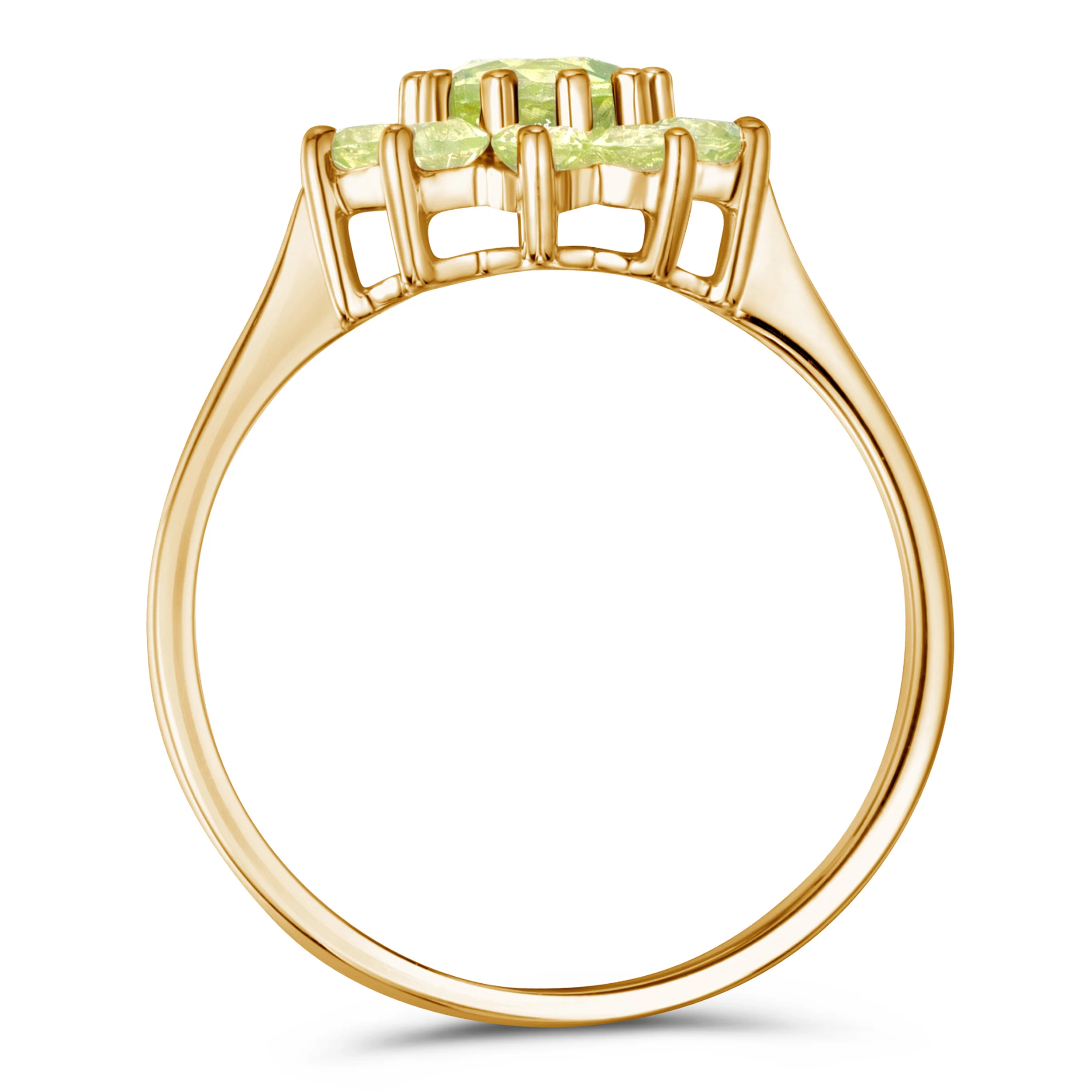 1.12ct Peridot Cluster Ring in 9K Yellow Gold - Image 3