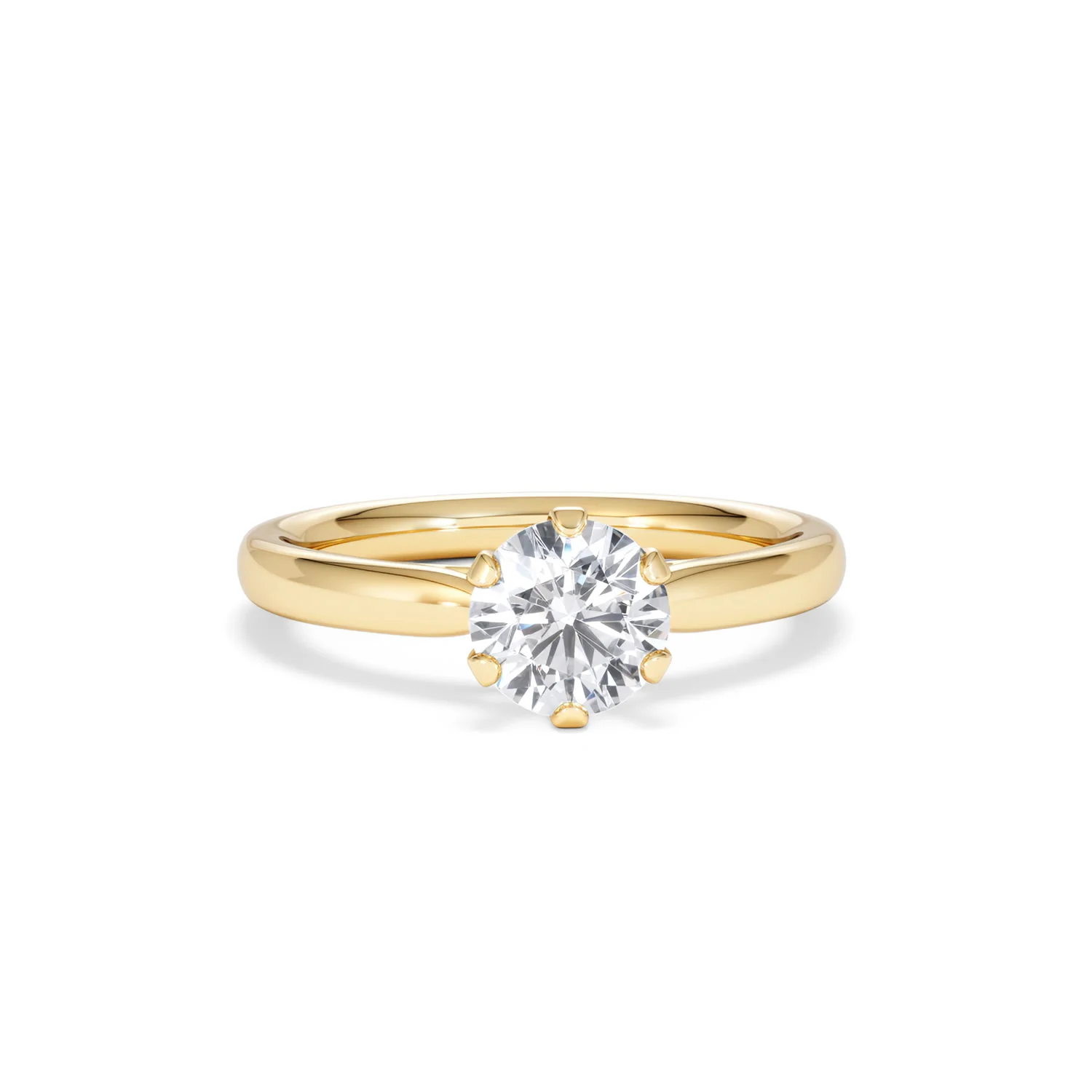 1 Carat Diamond Engagement Ring Low Set Chloe Lab F/VS1 18K Gold - Image 9