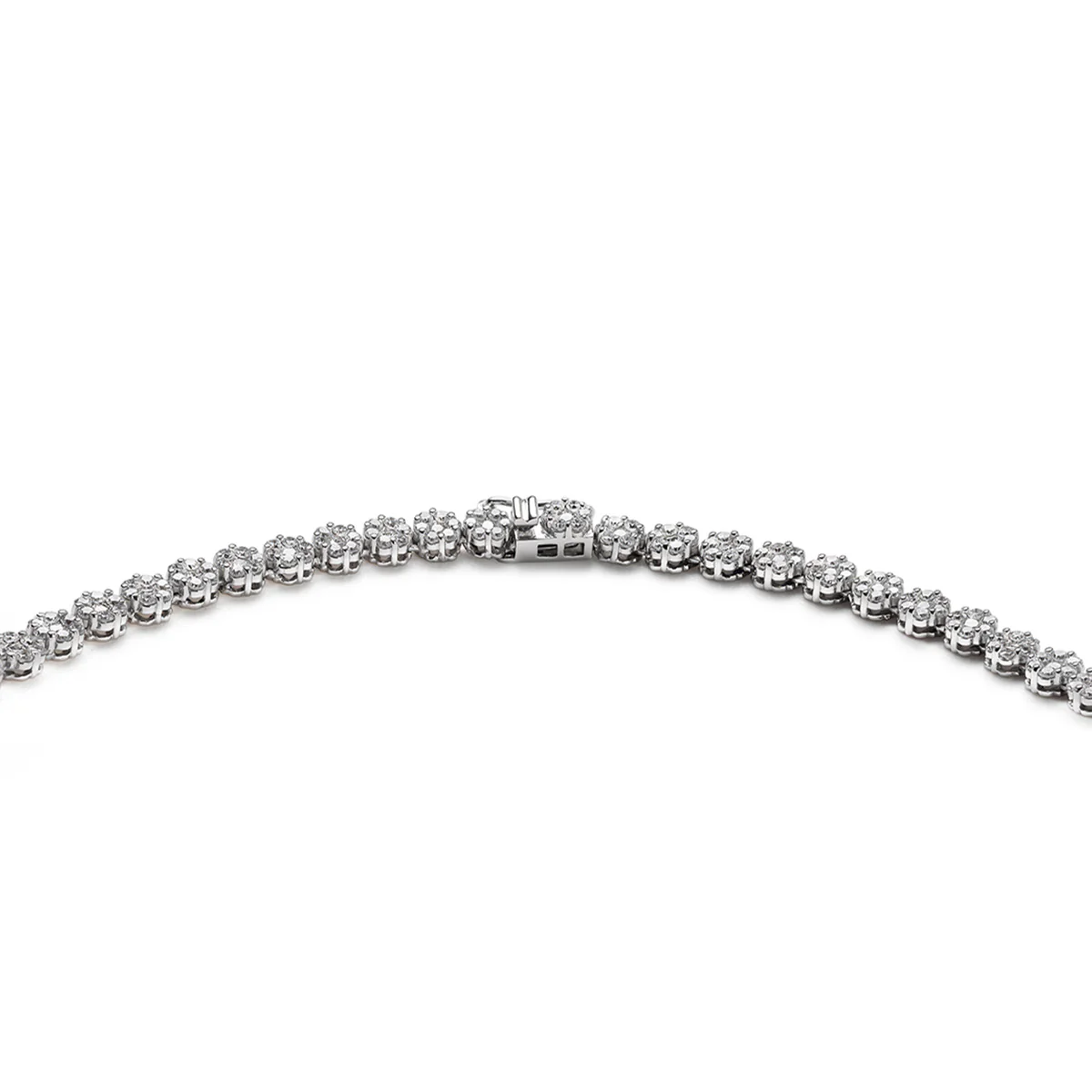 10.00ct Lab Diamond Cluster Tennis Necklace in 9K White Gold H/SI - Image 5