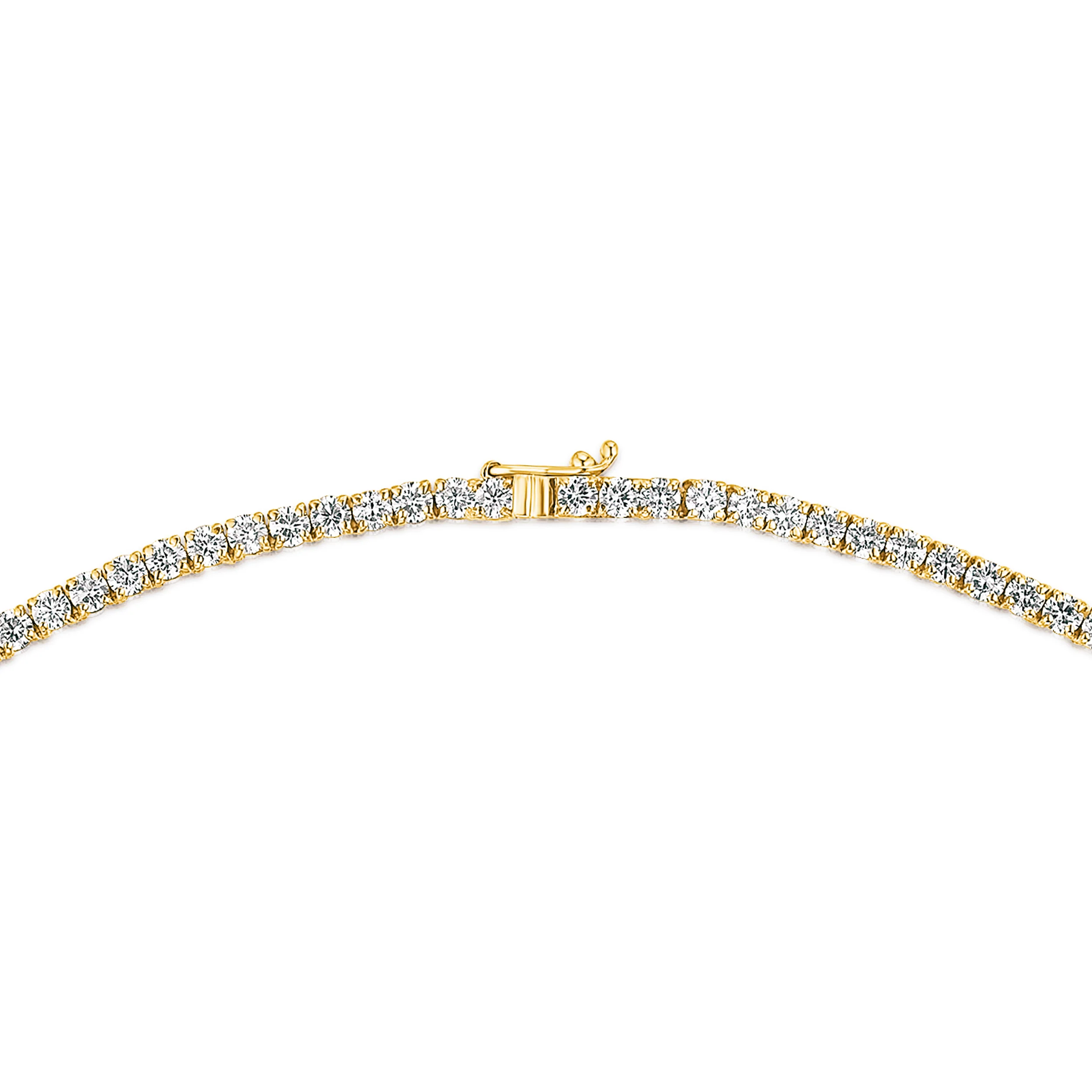 10.00ct Lab Diamond Tennis Necklace in 9K Yellow Gold G/VS - Image 5