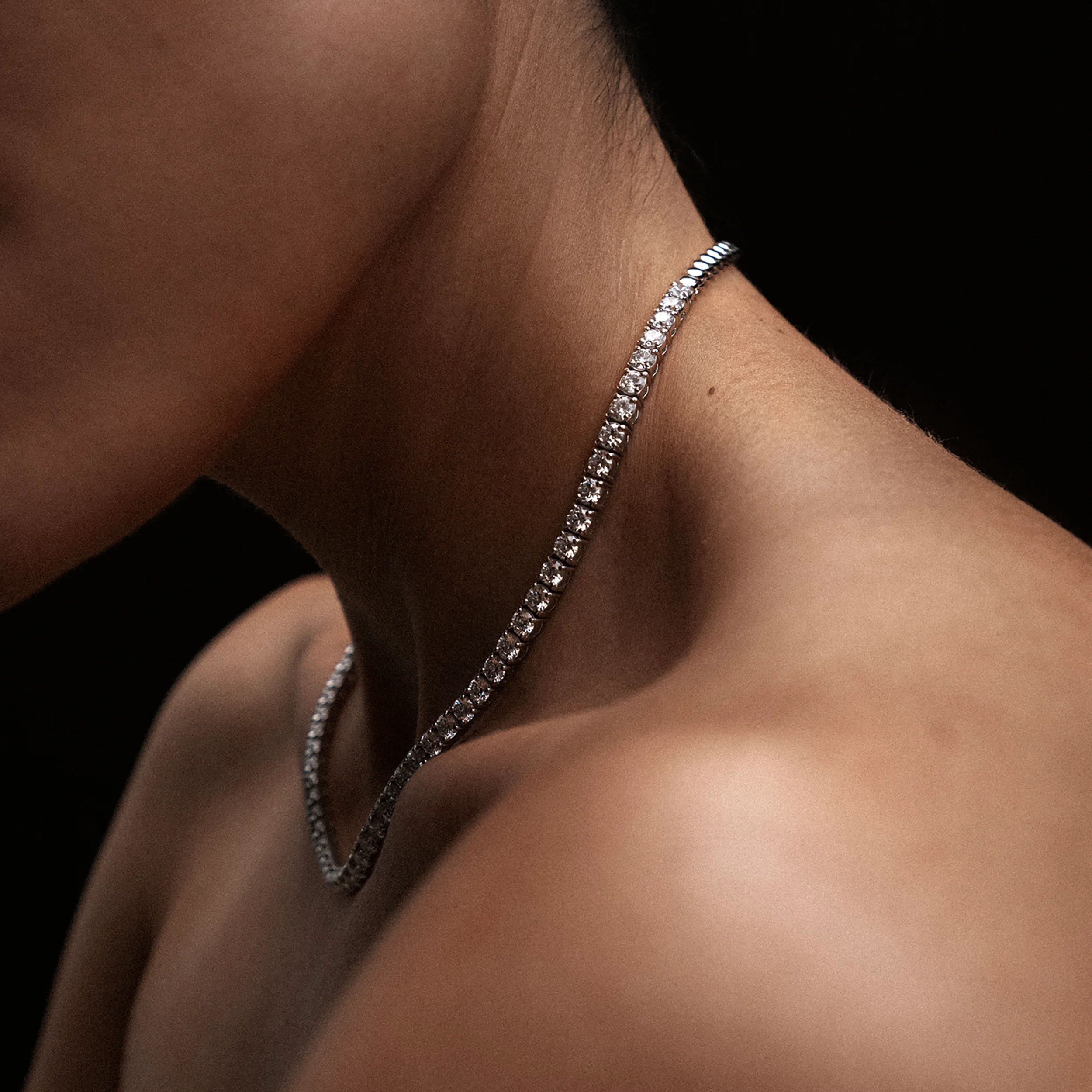 15.00ct Lab Diamond Tennis Necklace 3/4 Set in 9K White Gold G/VS - Image 6