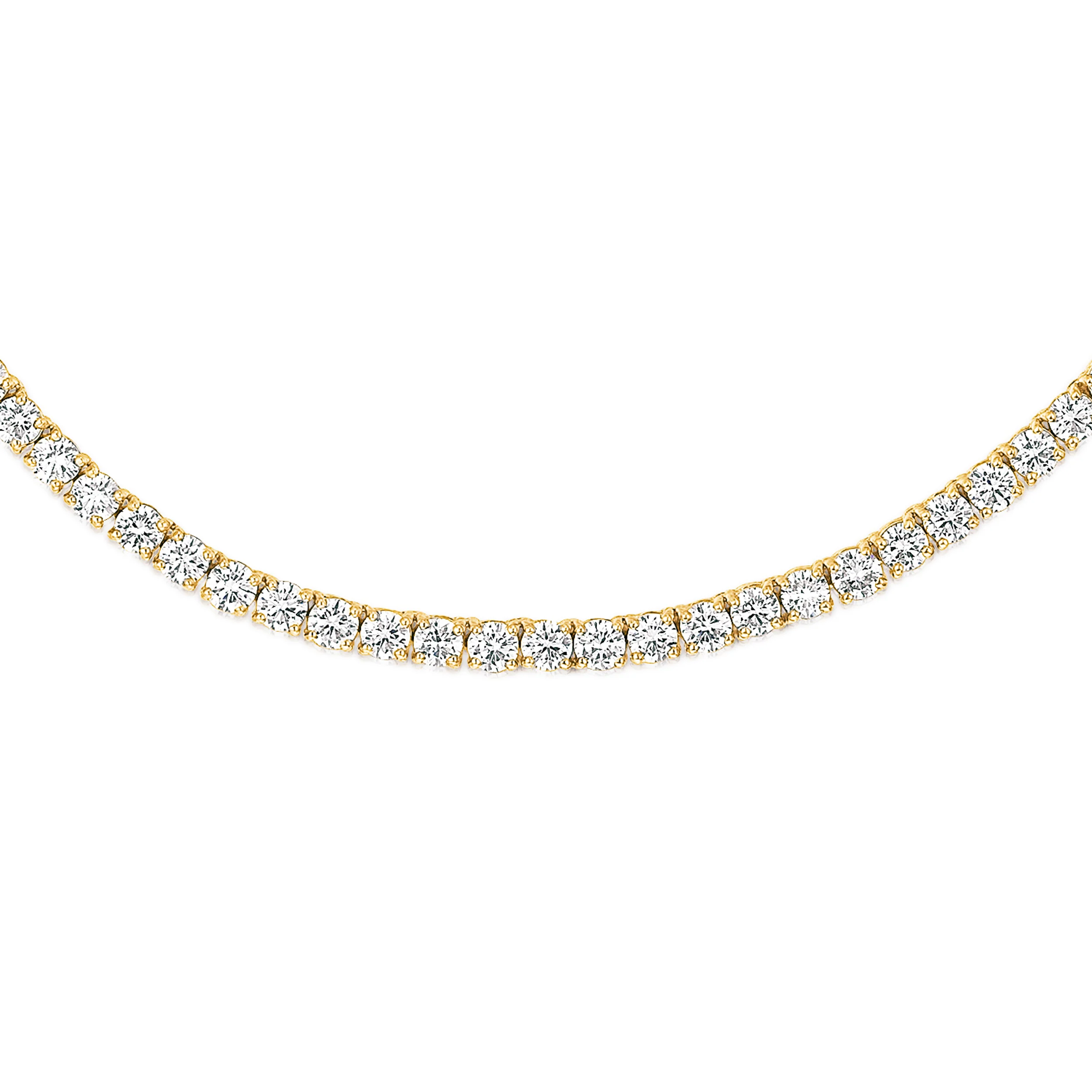 15.00ct Lab Diamond Tennis Necklace in 9K Yellow Gold G/VS - Image 3