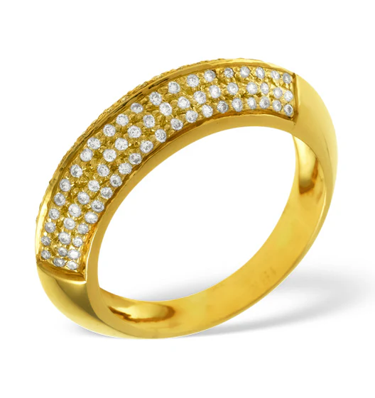 18K Gold Diamond Pave Ring 0.32ct H/si - Image 6