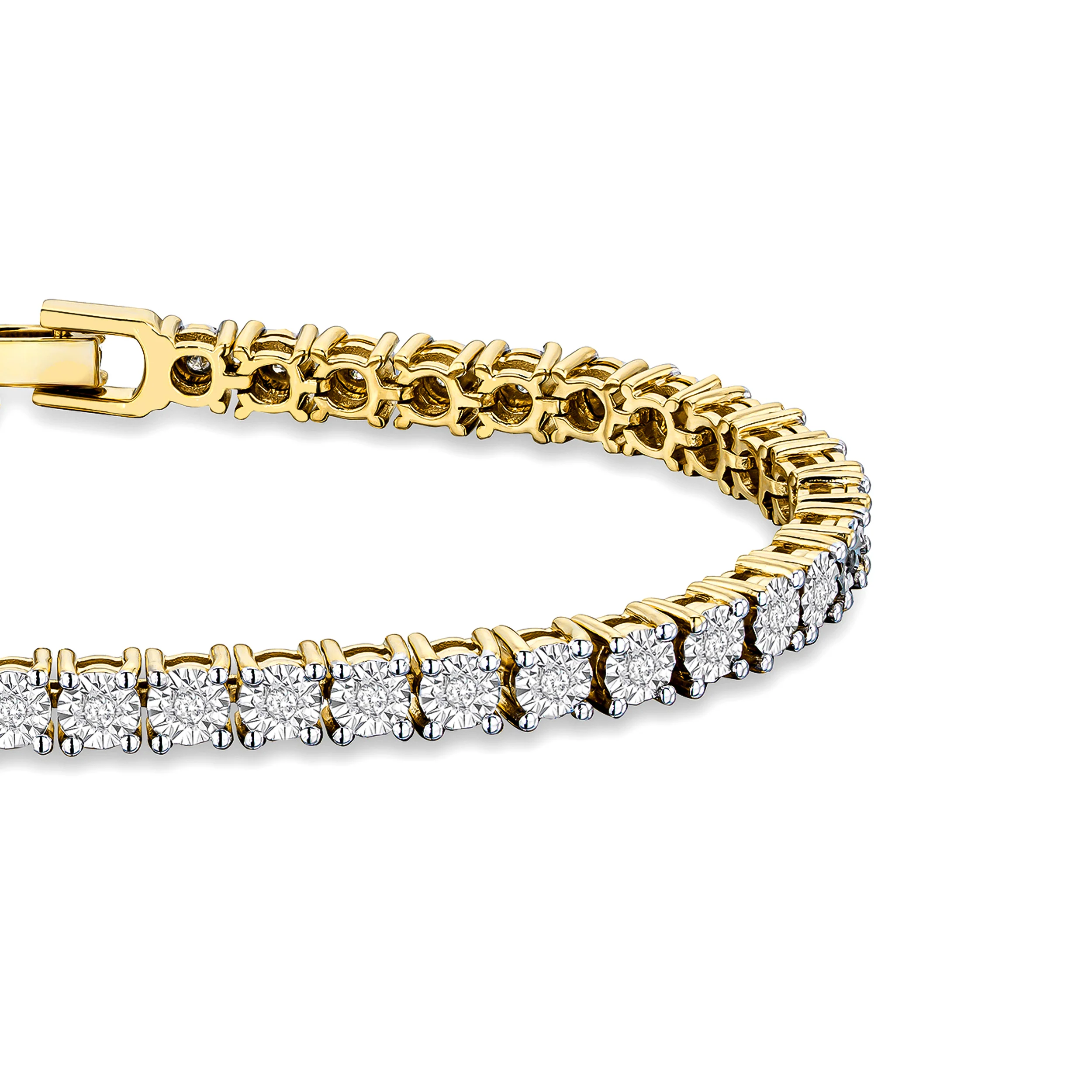 18K Gold Vermeil Diamond Set 0.57ct Tennis Bracelet - Image 3