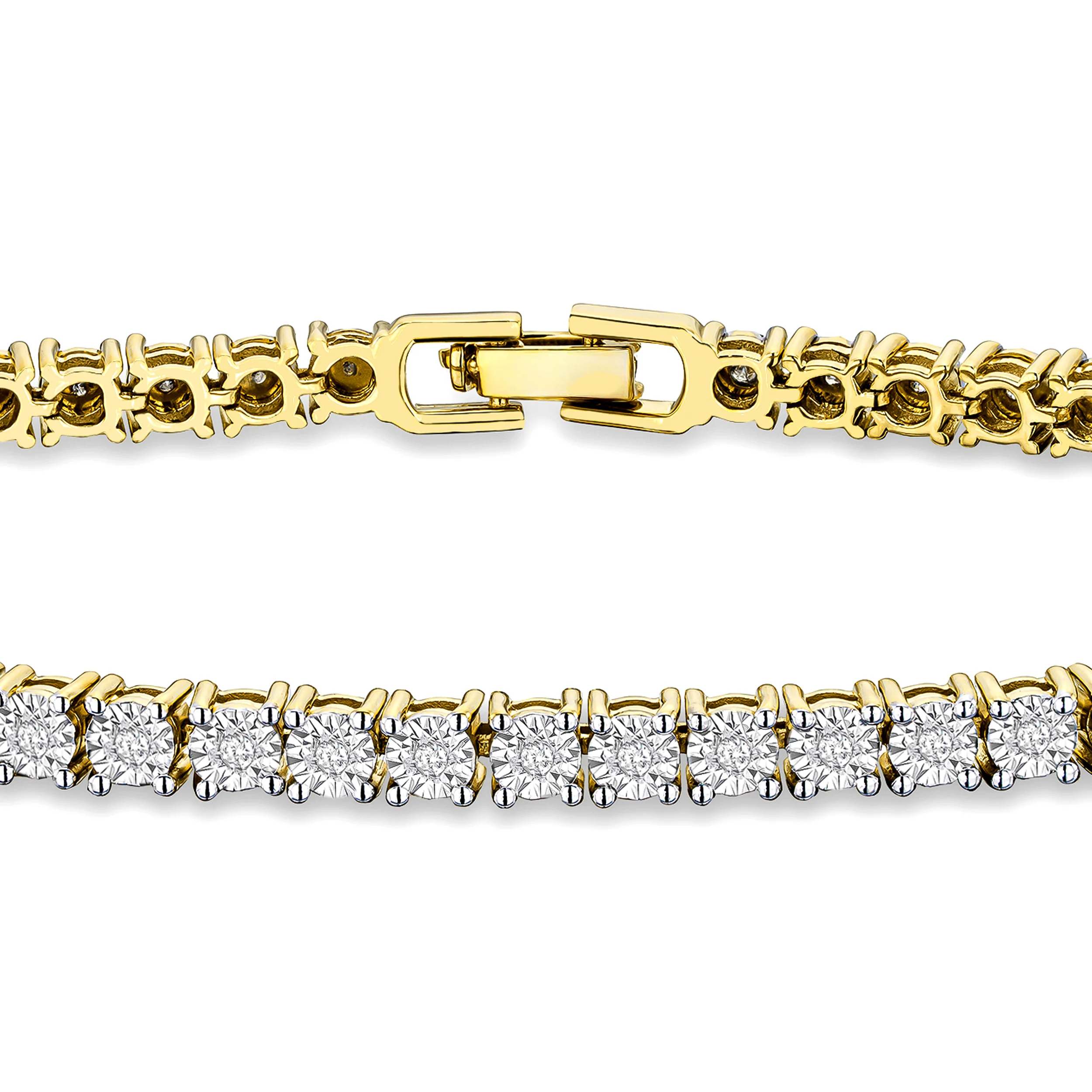 18K Gold Vermeil Diamond Set 0.57ct Tennis Bracelet - Image 7