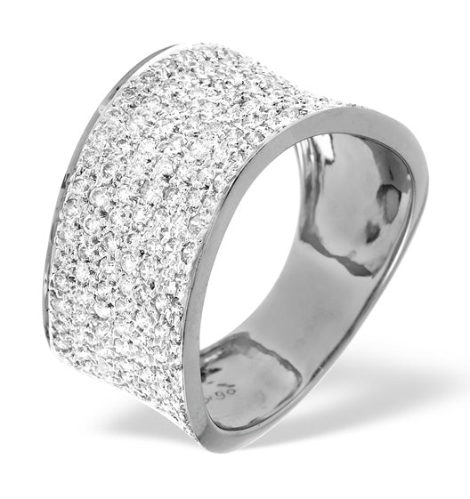 18K White Gold Diamond Pave Ring 0.89ct H/si - Image 5