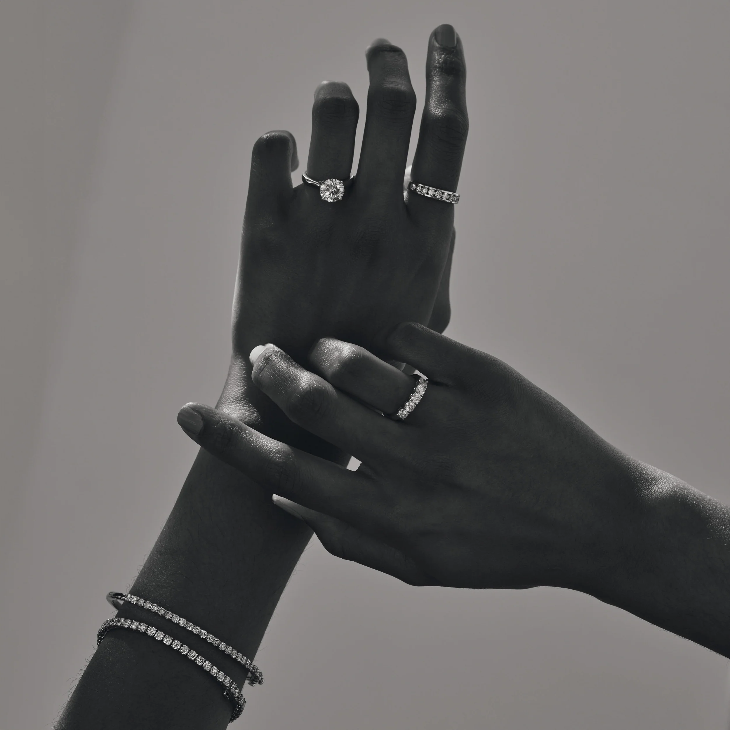 1ct Lab Diamond Eternity Bangle H/Si Quality Set in 9K White Gold - Image 4
