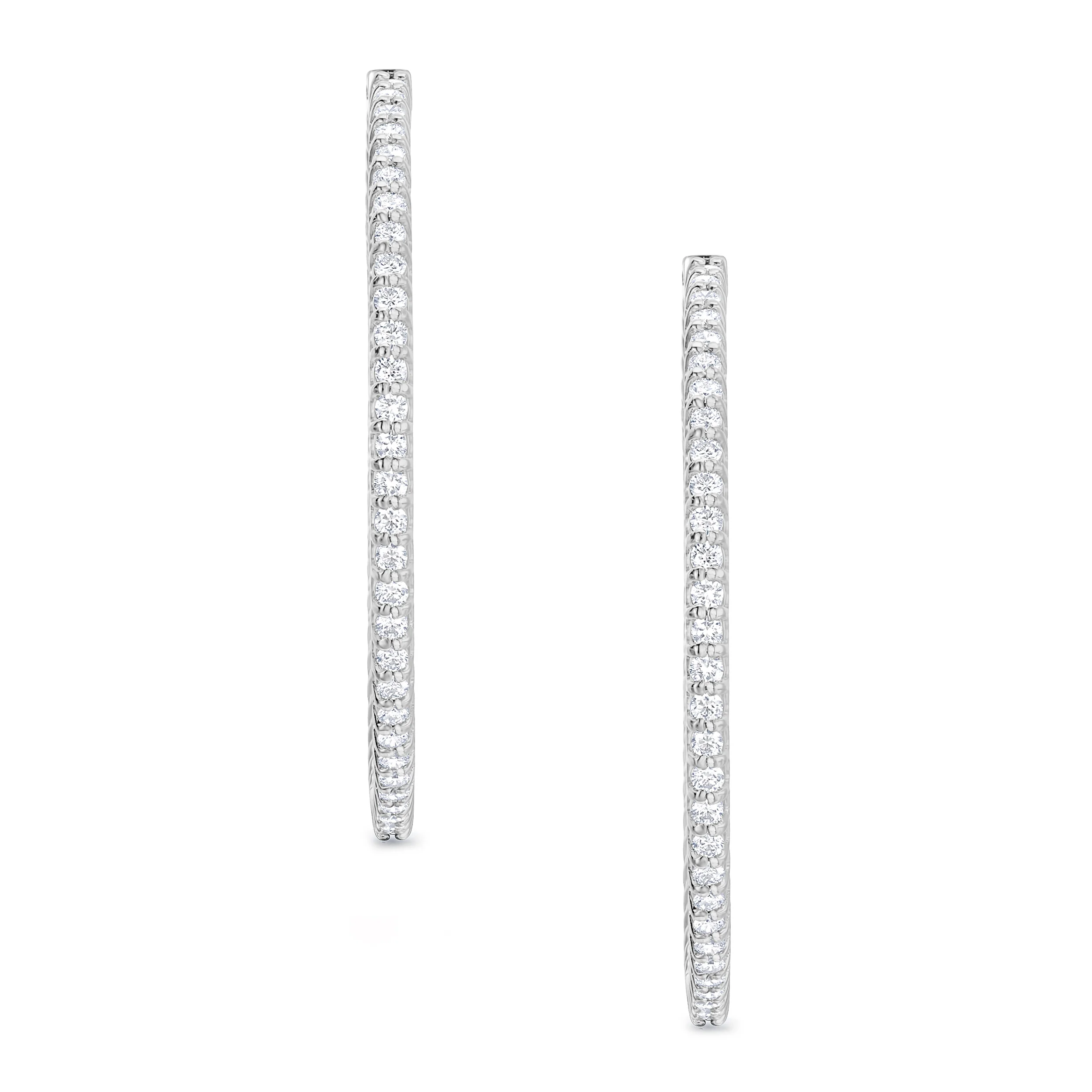 2.00ct Lab Diamond Hoop Earrings in 9K White Gold F/VS - Image 3