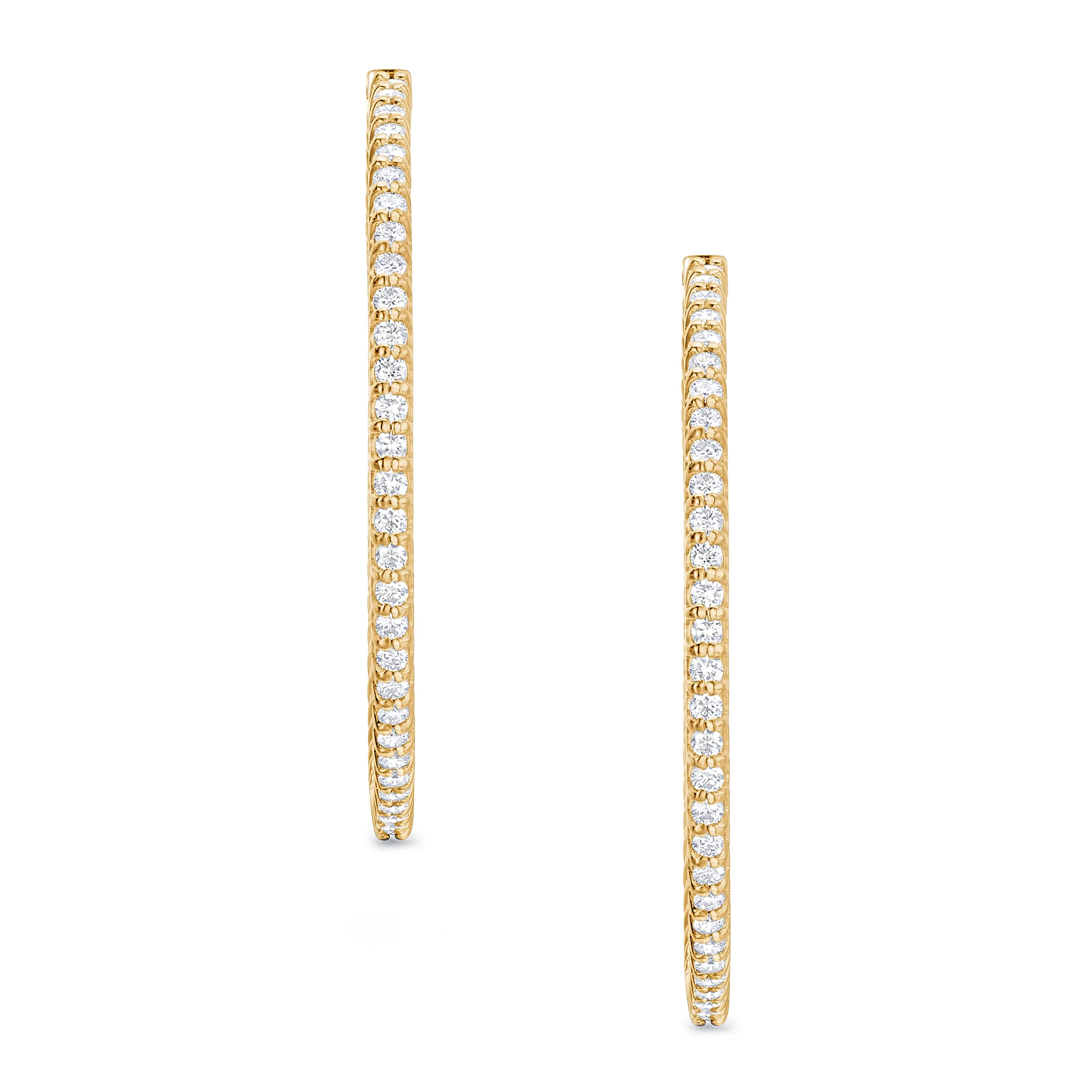 2.00ct Lab Diamond Hoop Earrings in 9K Yellow Gold F/VS - Image 3