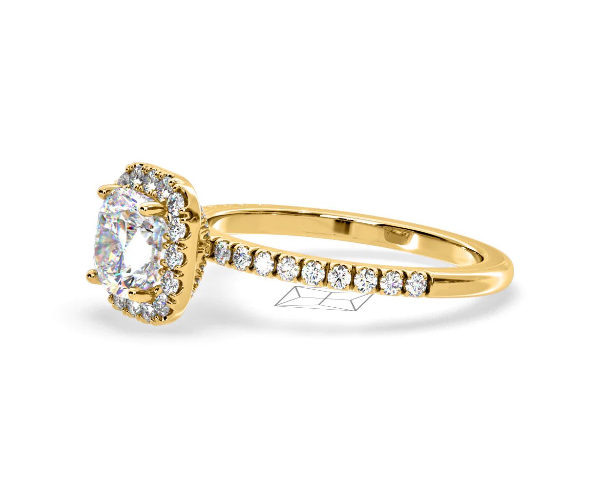 2.05ct Beatrice Lab Diamond Halo Engagement Ring in 18K Gold F/VS1 - Image 101