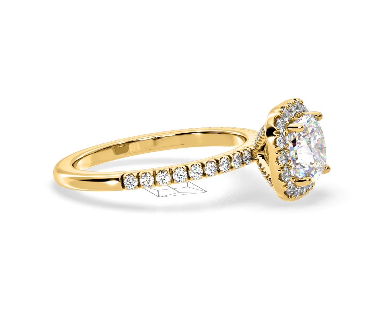 2.05ct Beatrice Lab Diamond Halo Engagement Ring in 18K Gold F/VS1 - Image 152