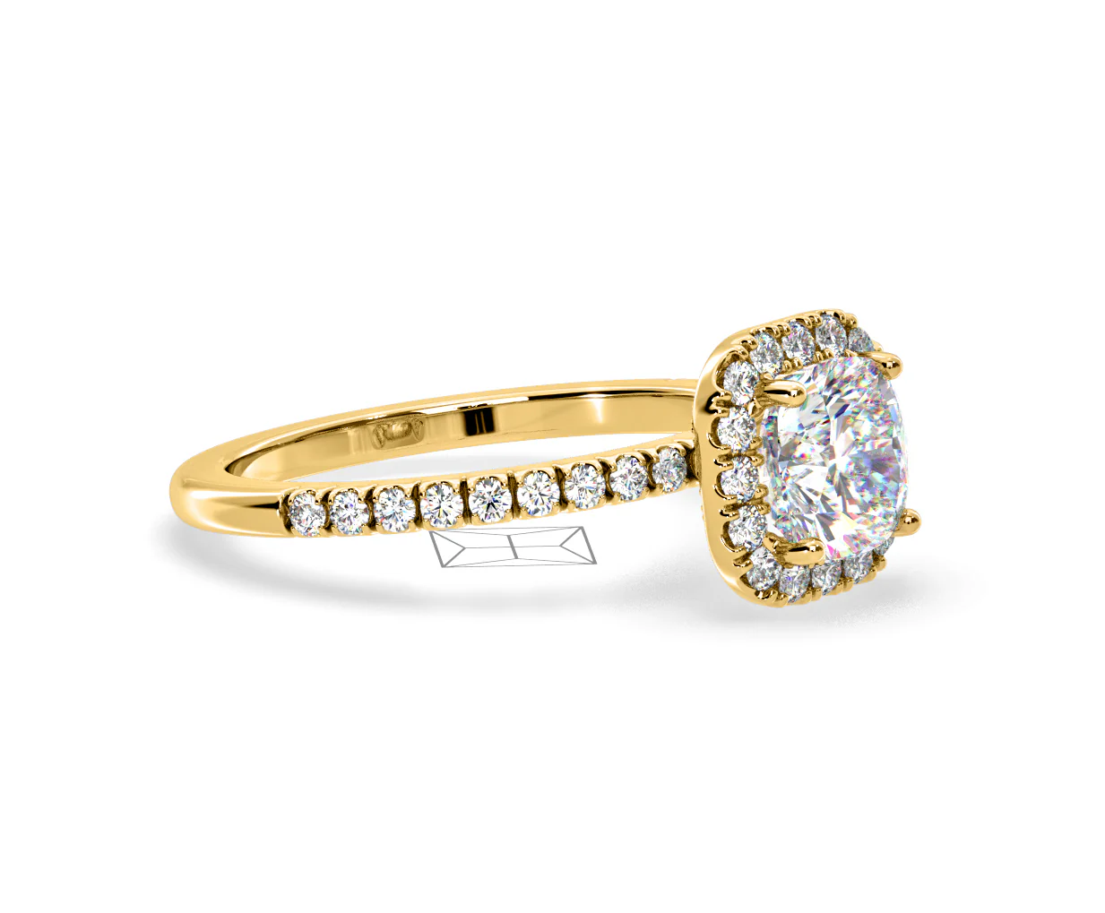2.05ct Beatrice Lab Diamond Halo Engagement Ring in 18K Gold F/VS1 - Image 156