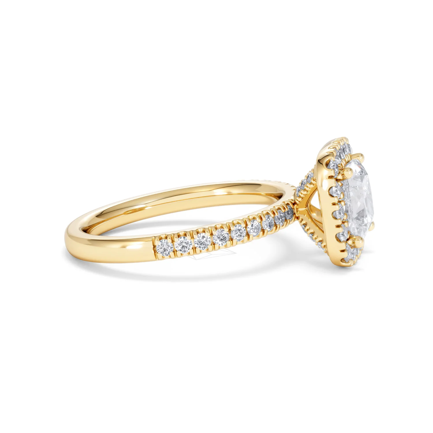 2.05ct Beatrice Lab Diamond Halo Engagement Ring in 18K Gold F/VS1 - Image 25