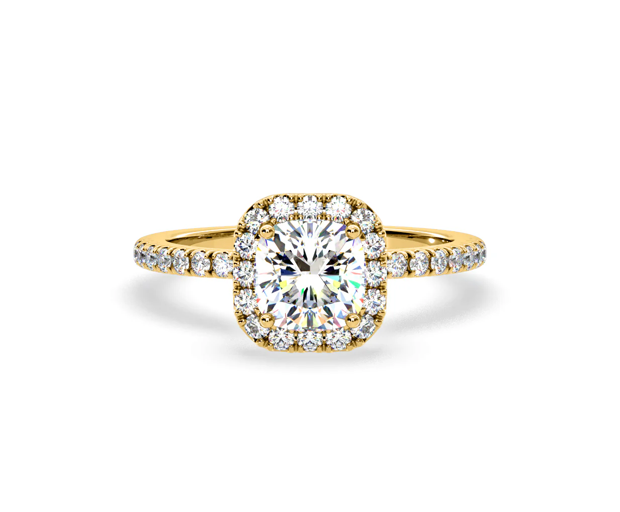 2.05ct Beatrice Lab Diamond Halo Engagement Ring in 18K Gold F/VS1 - Image 88