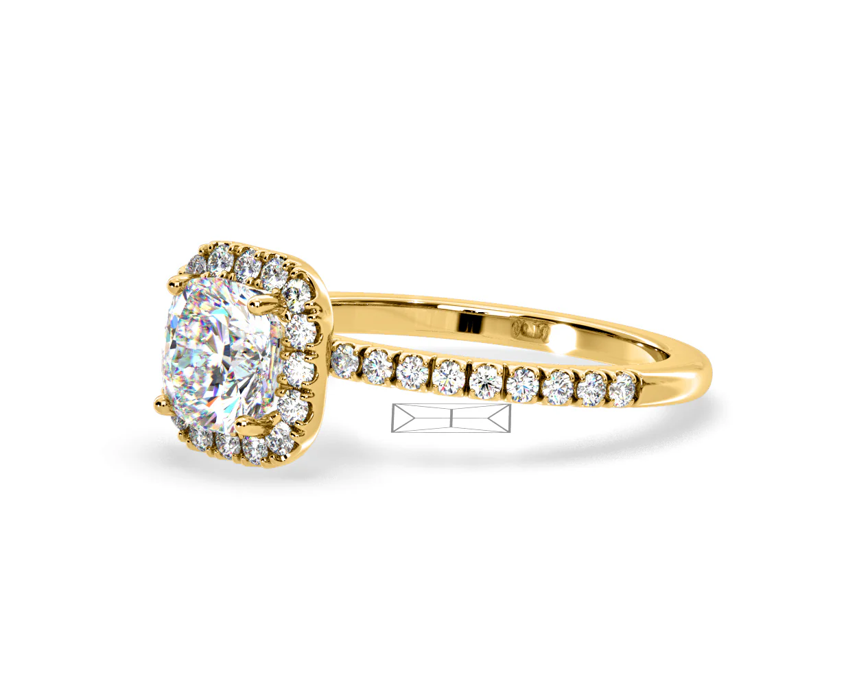 2.05ct Beatrice Lab Diamond Halo Engagement Ring in 18K Gold F/VS1 - Image 98