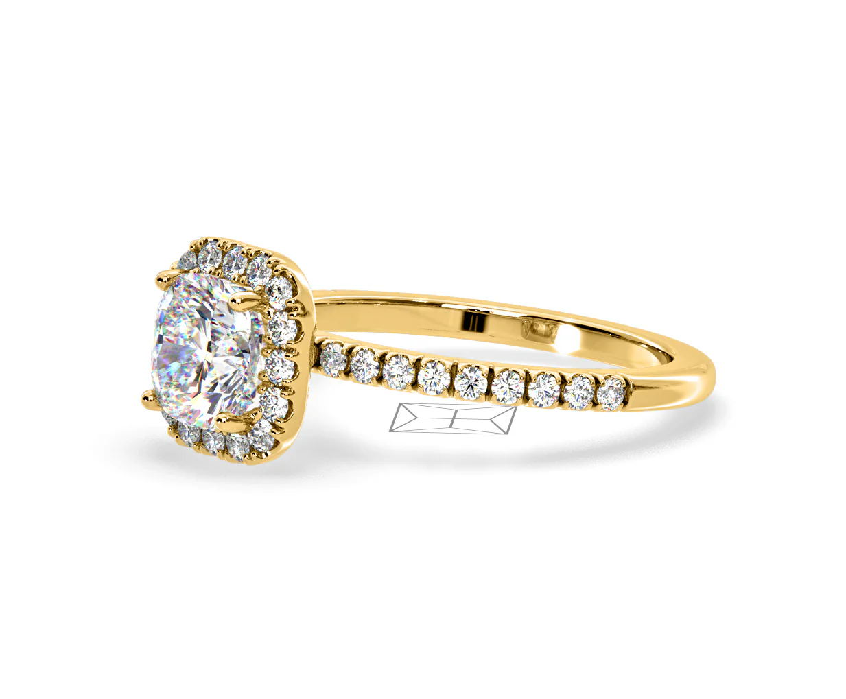 2.05ct Beatrice Lab Diamond Halo Engagement Ring in 18K Gold F/VS1 - Image 99