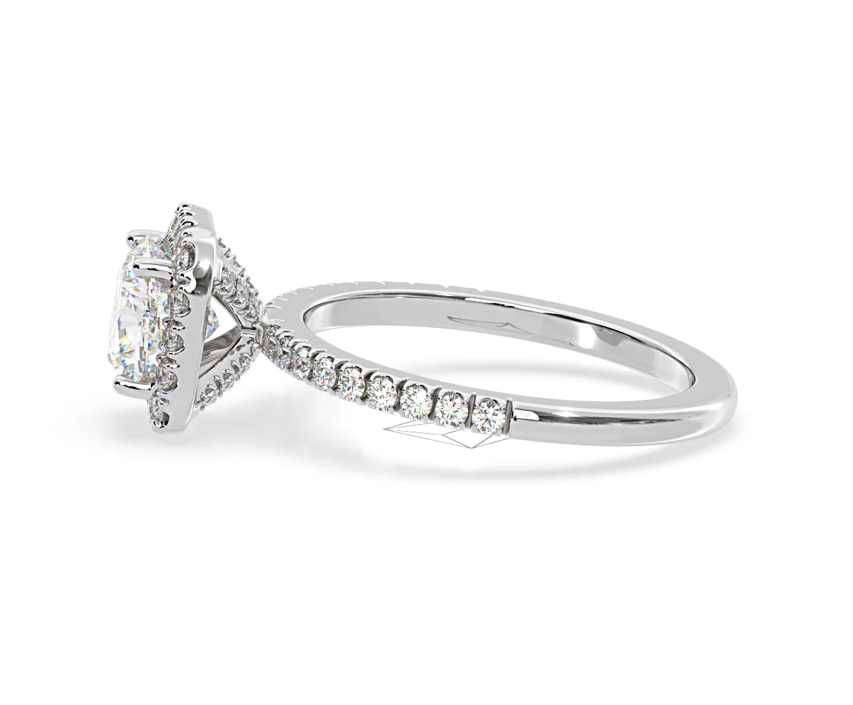 2.05ct Beatrice Lab Diamond Halo Engagement Ring in Platinum F/VS1 - Image 107