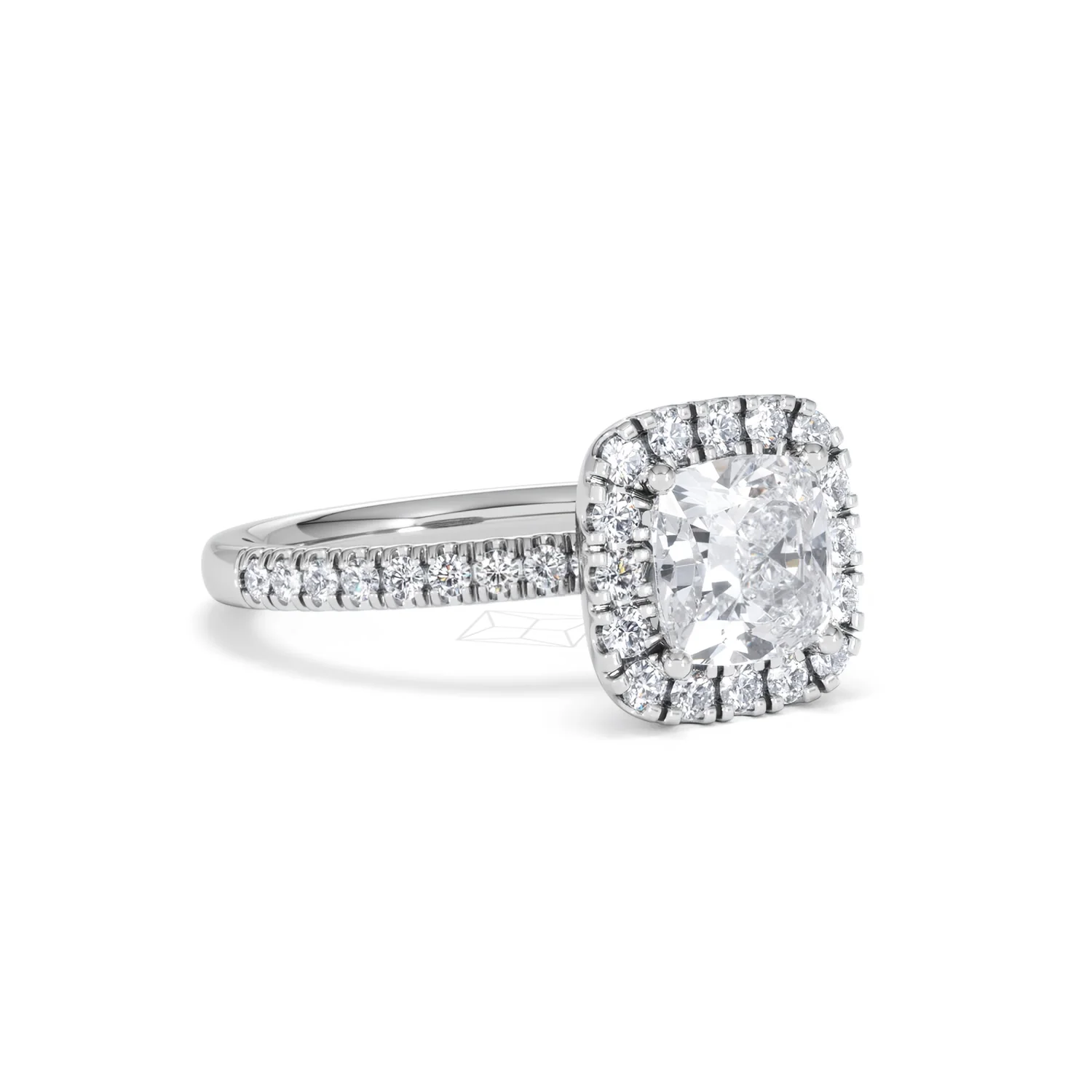 2.05ct Beatrice Lab Diamond Halo Engagement Ring in Platinum F/VS1 - Image 15
