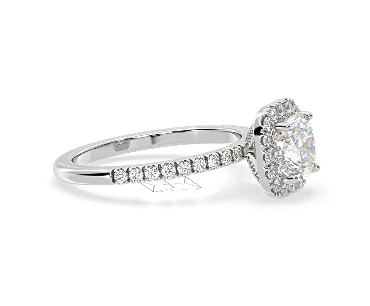 2.05ct Beatrice Lab Diamond Halo Engagement Ring in Platinum F/VS1 - Image 153