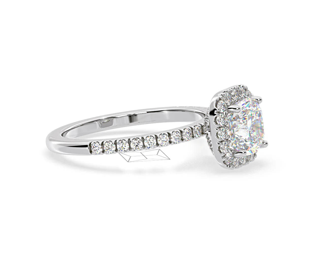 2.05ct Beatrice Lab Diamond Halo Engagement Ring in Platinum F/VS1 - Image 154