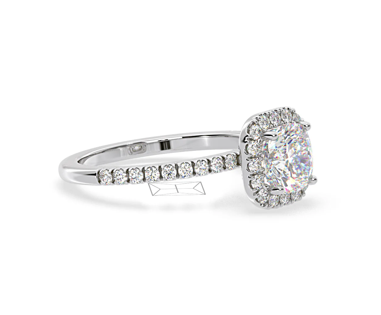 2.05ct Beatrice Lab Diamond Halo Engagement Ring in Platinum F/VS1 - Image 156