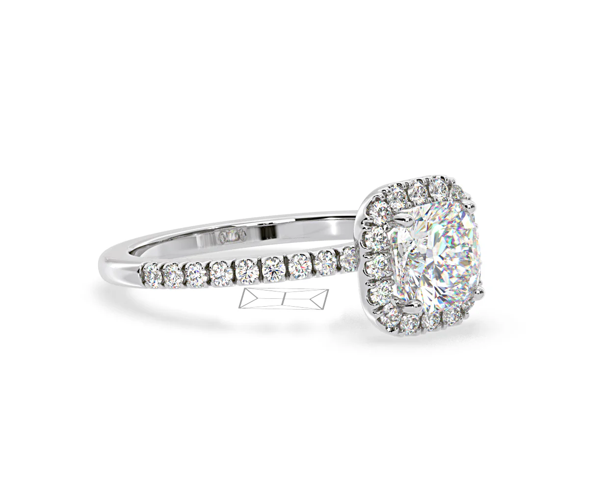 2.05ct Beatrice Lab Diamond Halo Engagement Ring in Platinum F/VS1 - Image 158