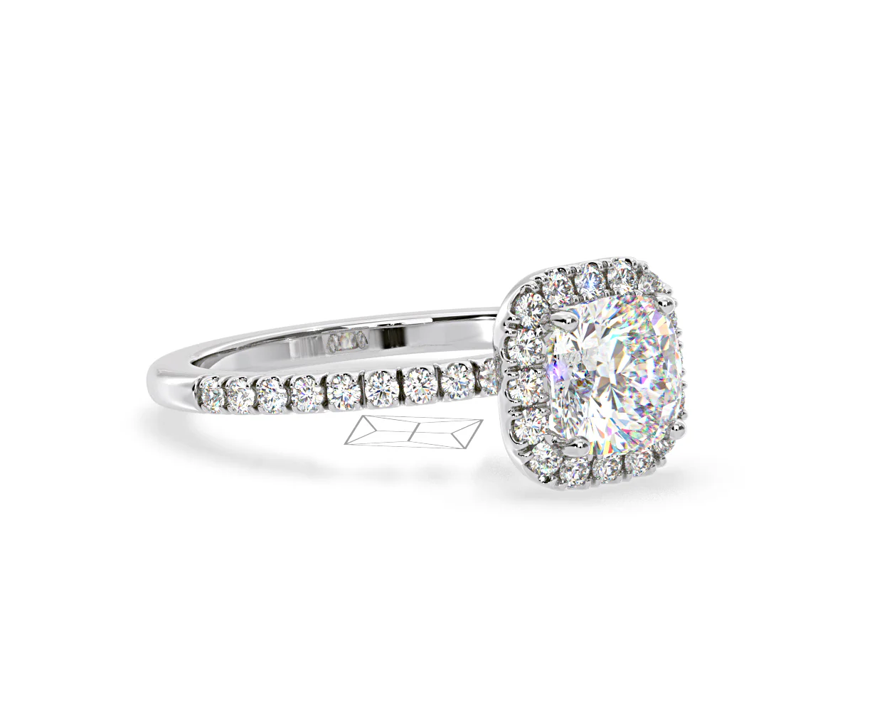 2.05ct Beatrice Lab Diamond Halo Engagement Ring in Platinum F/VS1 - Image 159