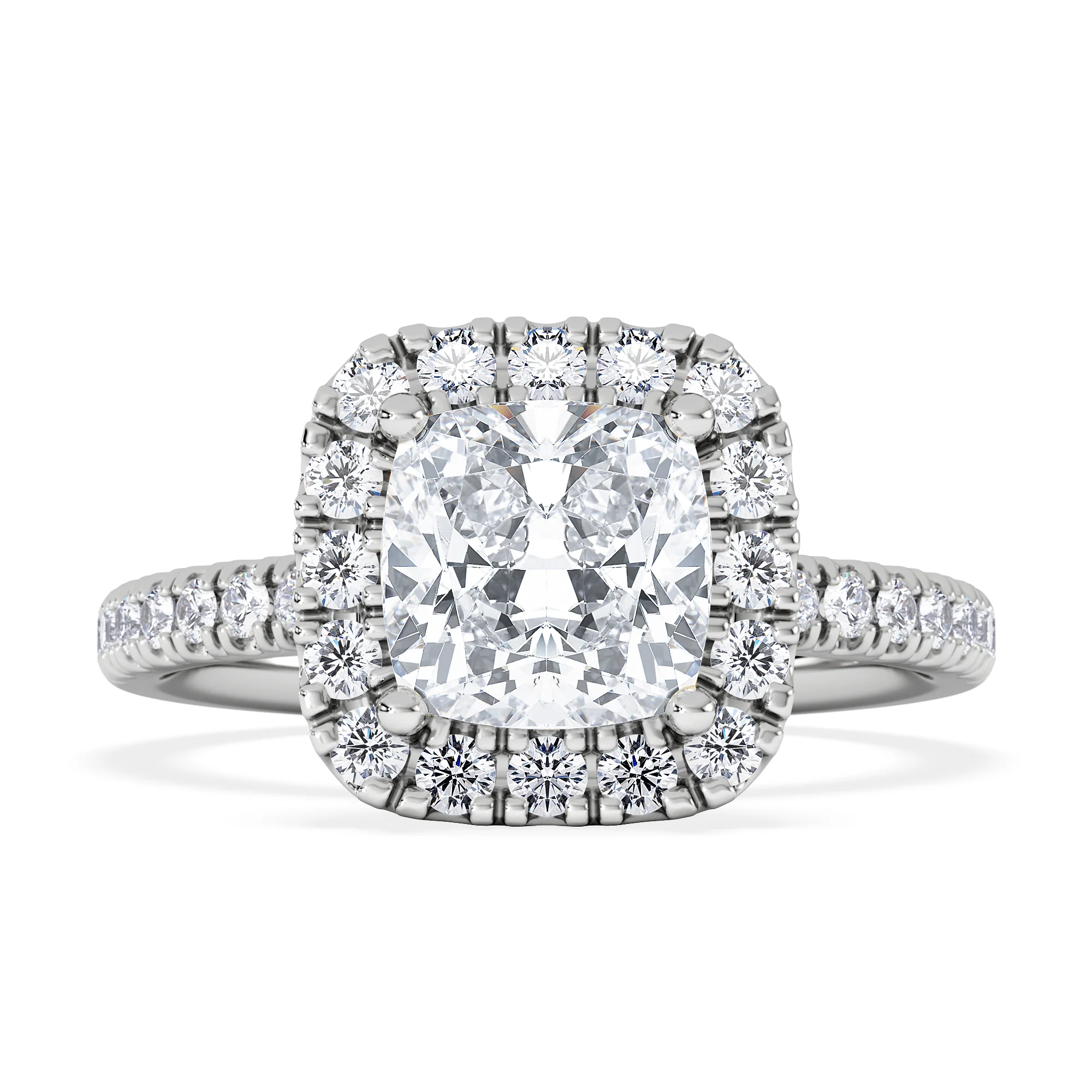 2.05ct Beatrice Lab Diamond Halo Engagement Ring in Platinum F/VS1 - Image 6