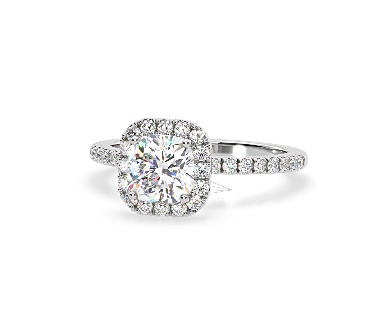 2.05ct Beatrice Lab Diamond Halo Engagement Ring in Platinum F/VS1 - Image 91