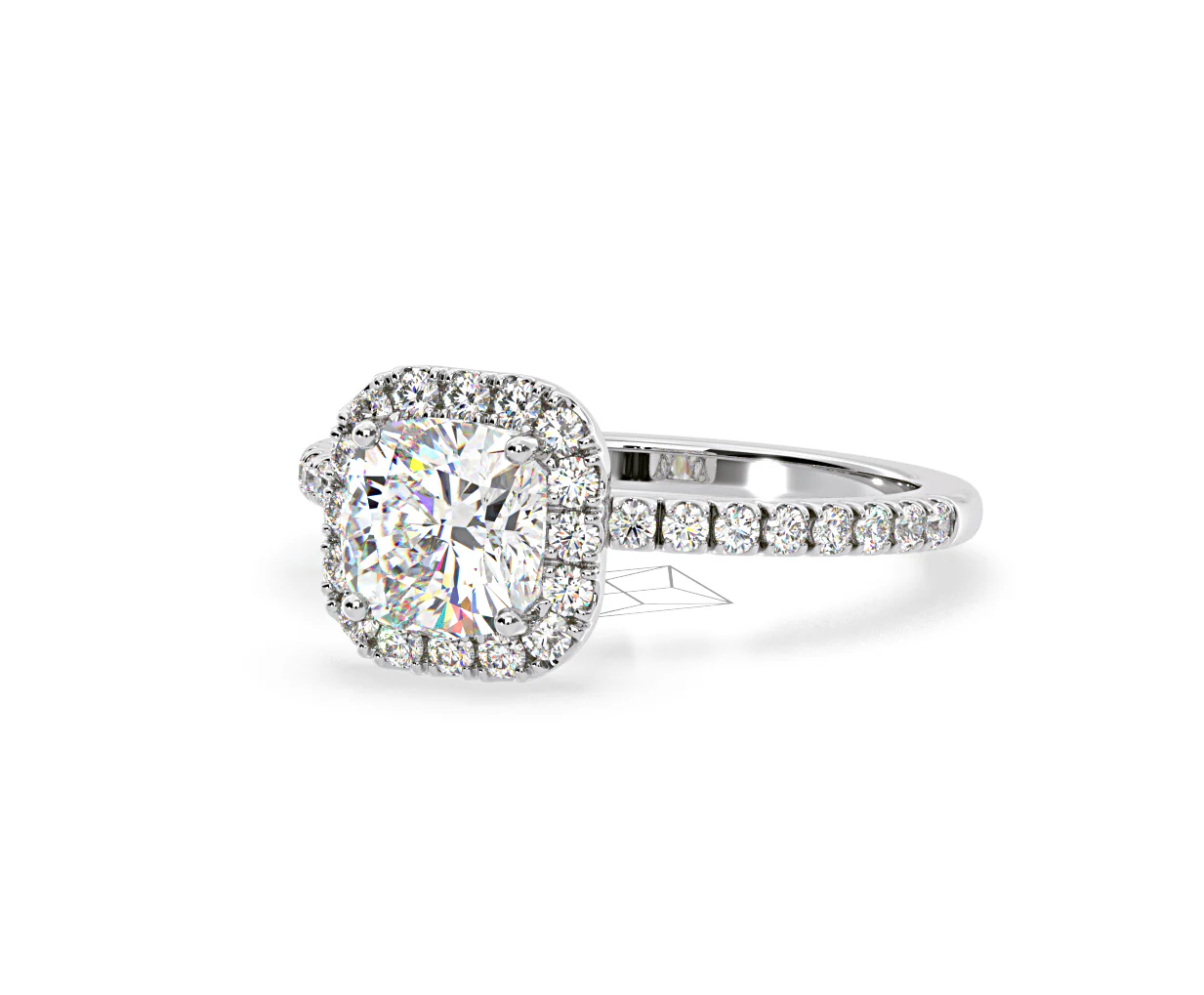 2.05ct Beatrice Lab Diamond Halo Engagement Ring in Platinum F/VS1 - Image 93
