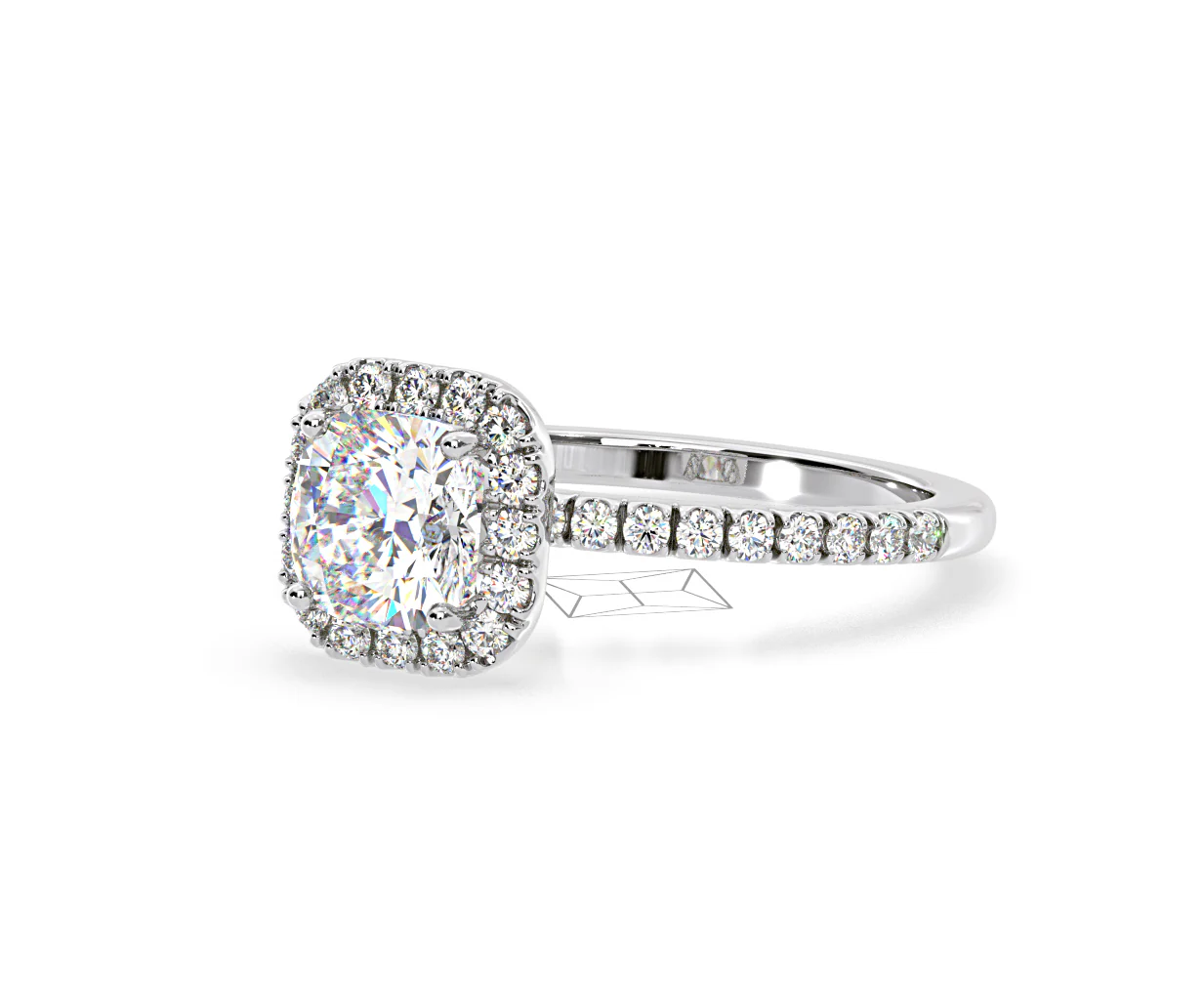 2.05ct Beatrice Lab Diamond Halo Engagement Ring in Platinum F/VS1 - Image 95
