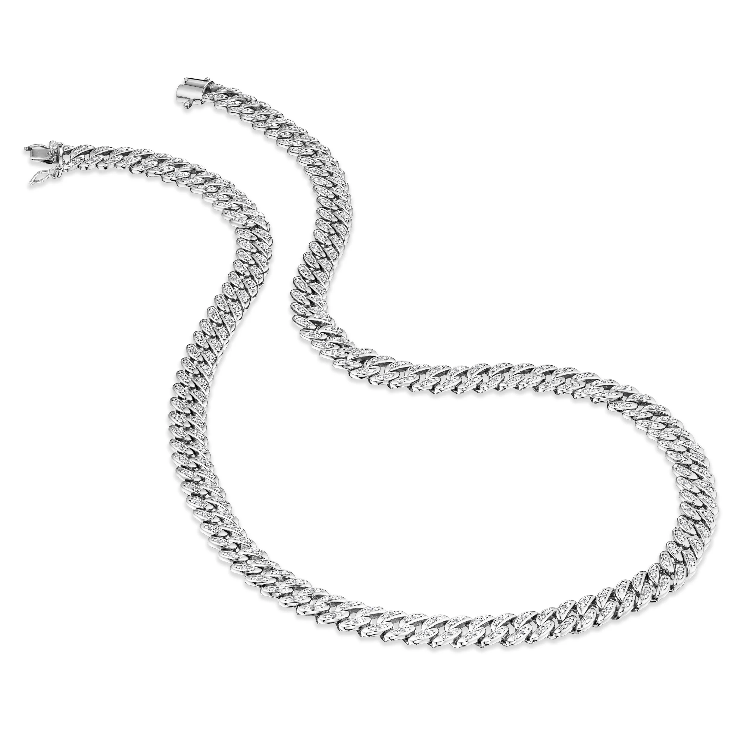 21 Inch Havana Cuban Lab Diamond Necklace 1.20ct Set in 925 Silver - Image 3